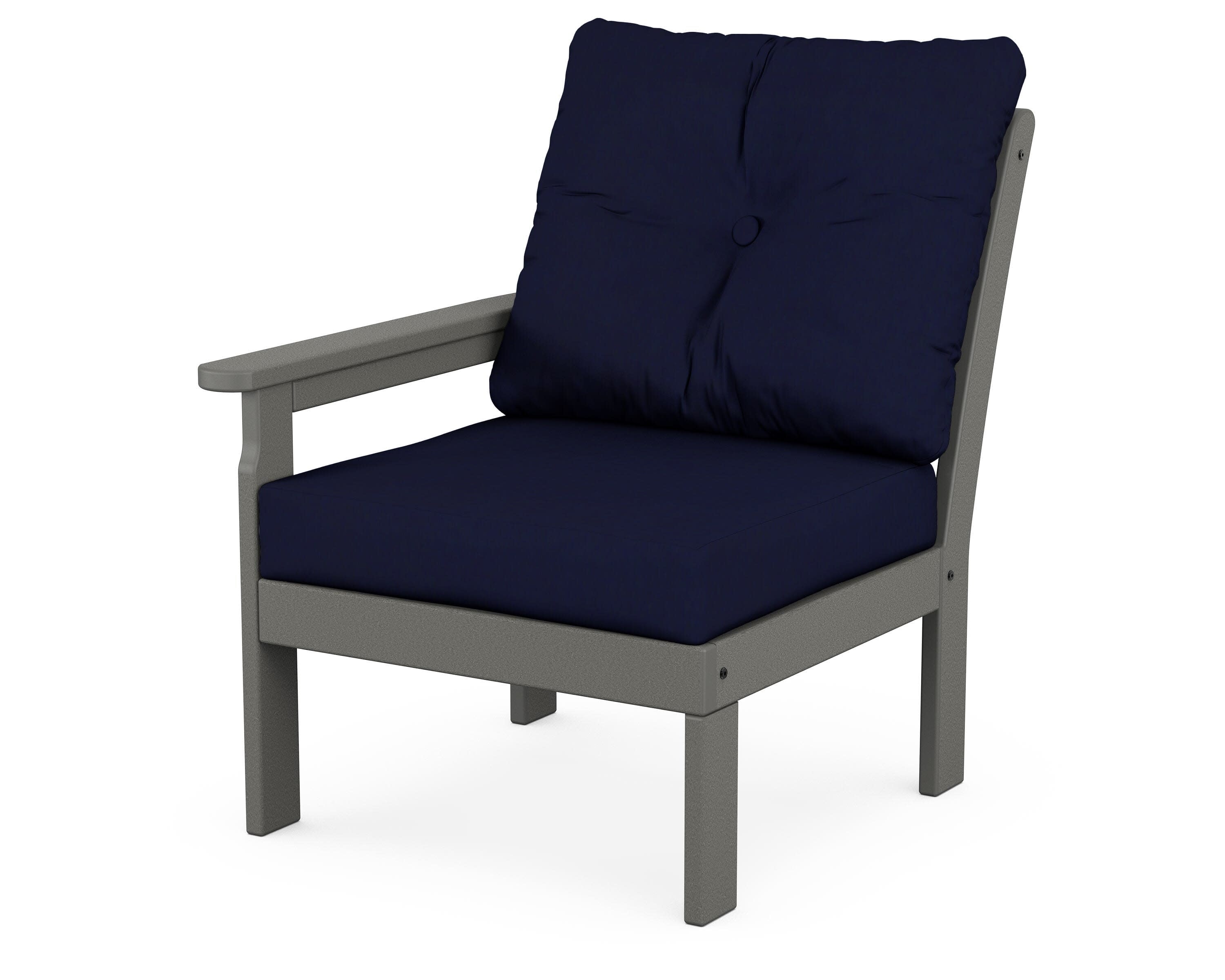 Vineyard Modular Left Arm Chair in Slate Grey / Navy