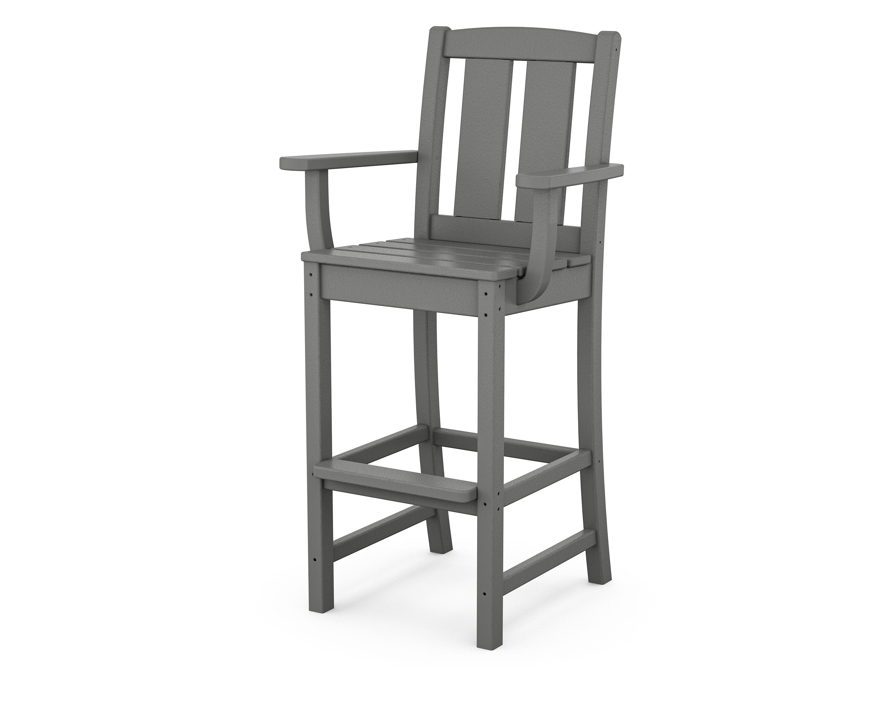 Mission Bar Arm Chair in Slate Grey