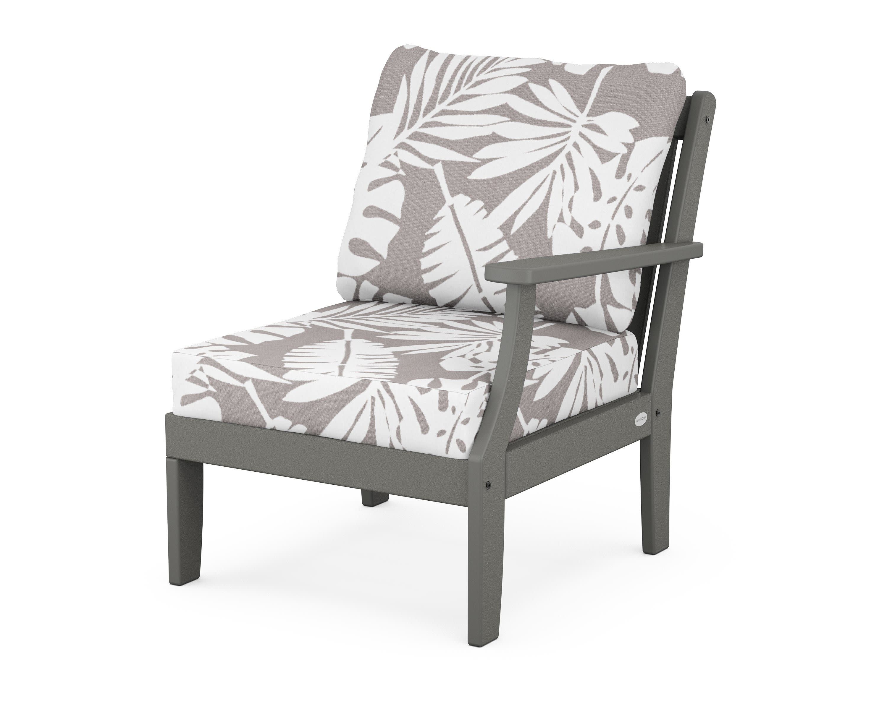 Braxton Modular Right Arm Chair in Slate Grey / Leaf Grey Mist