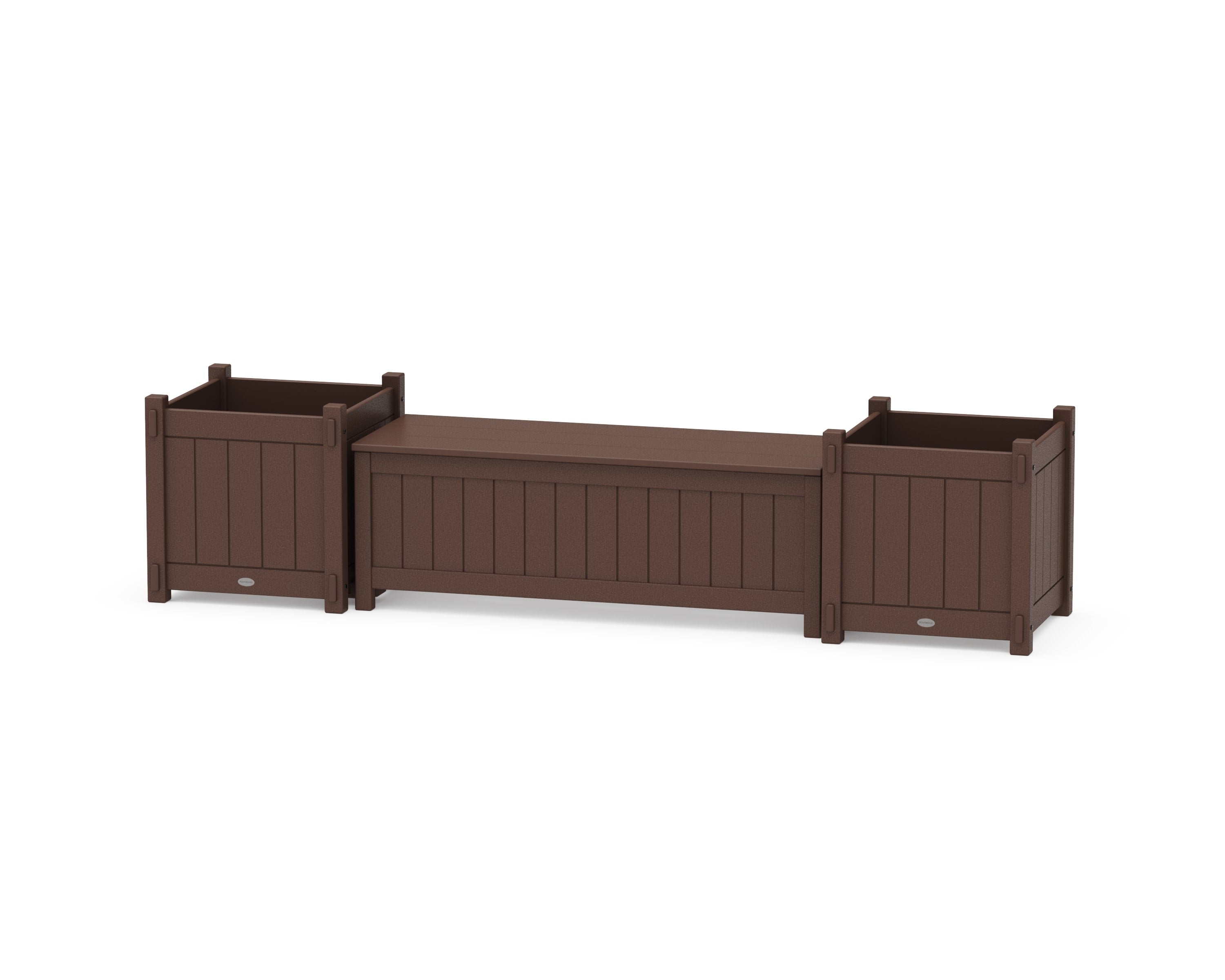 48" Vineyard Straight Planter Storage Bench Set- Large in Mahogany