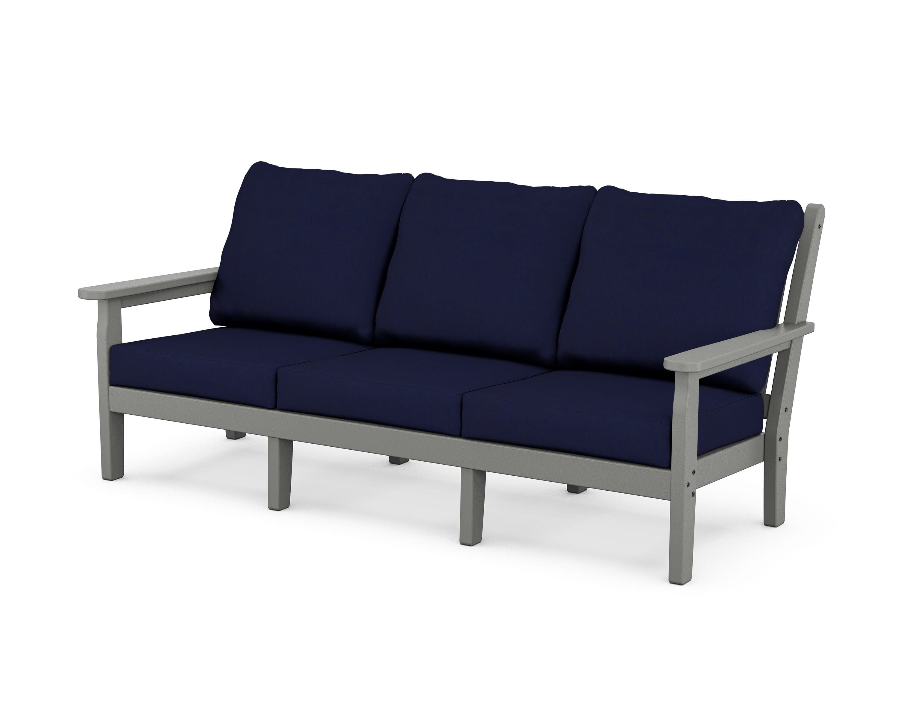 Chippendale Deep Seating Sofa in Slate Grey / Navy