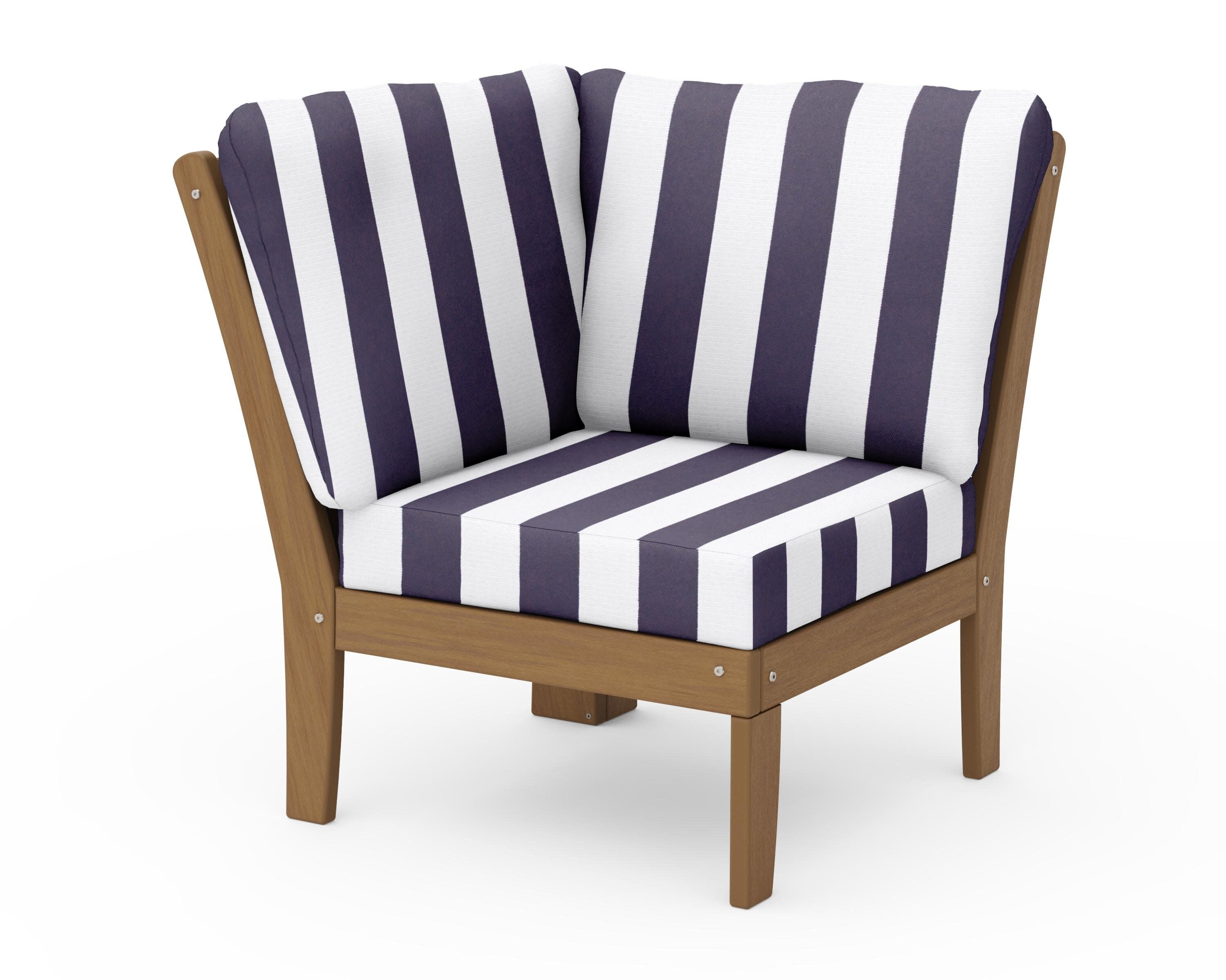 Braxton Modular Corner Chair in Natural / Cabana Stripe Navy