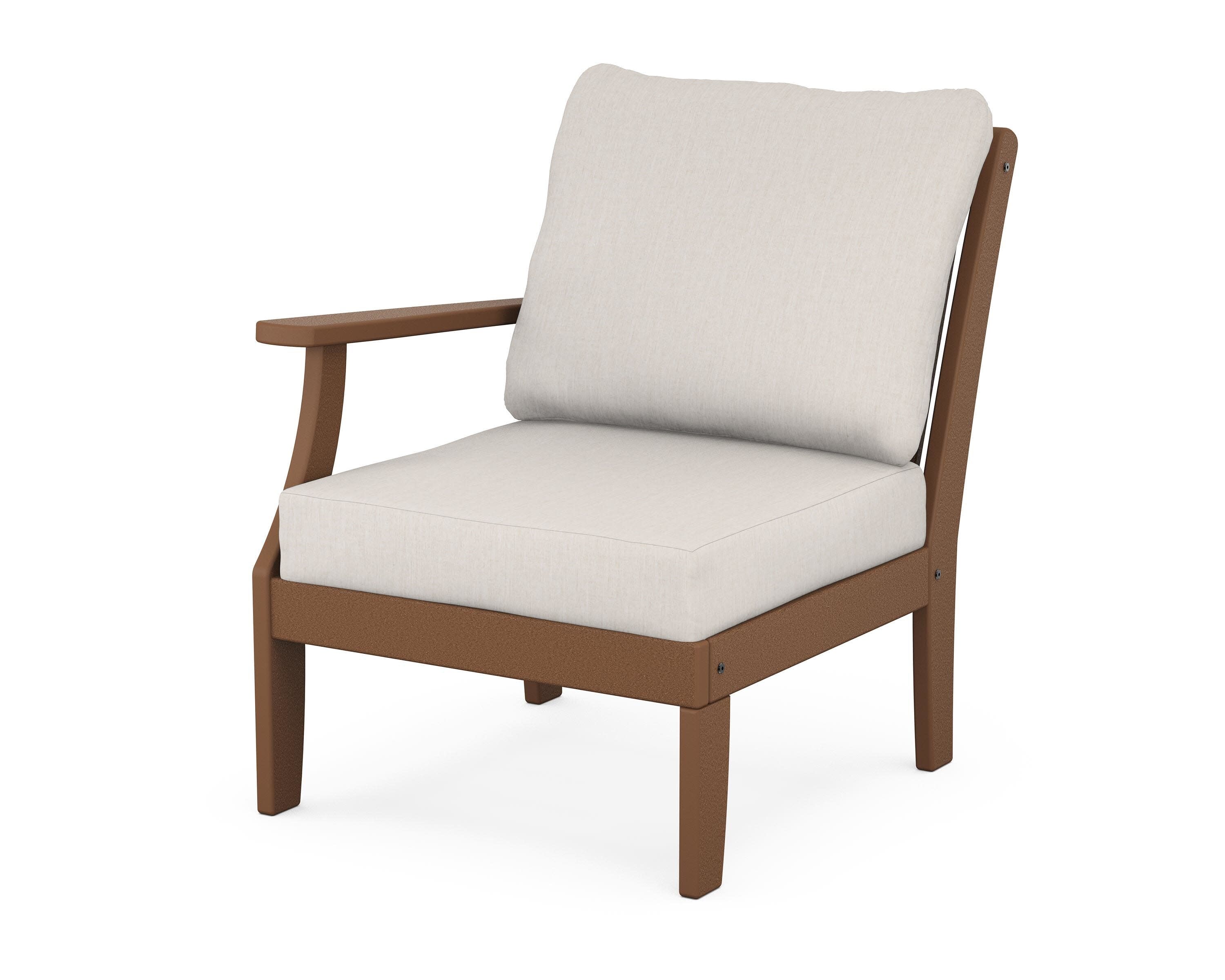 Braxton Modular Left Arm Chair in Teak / Cast Ash