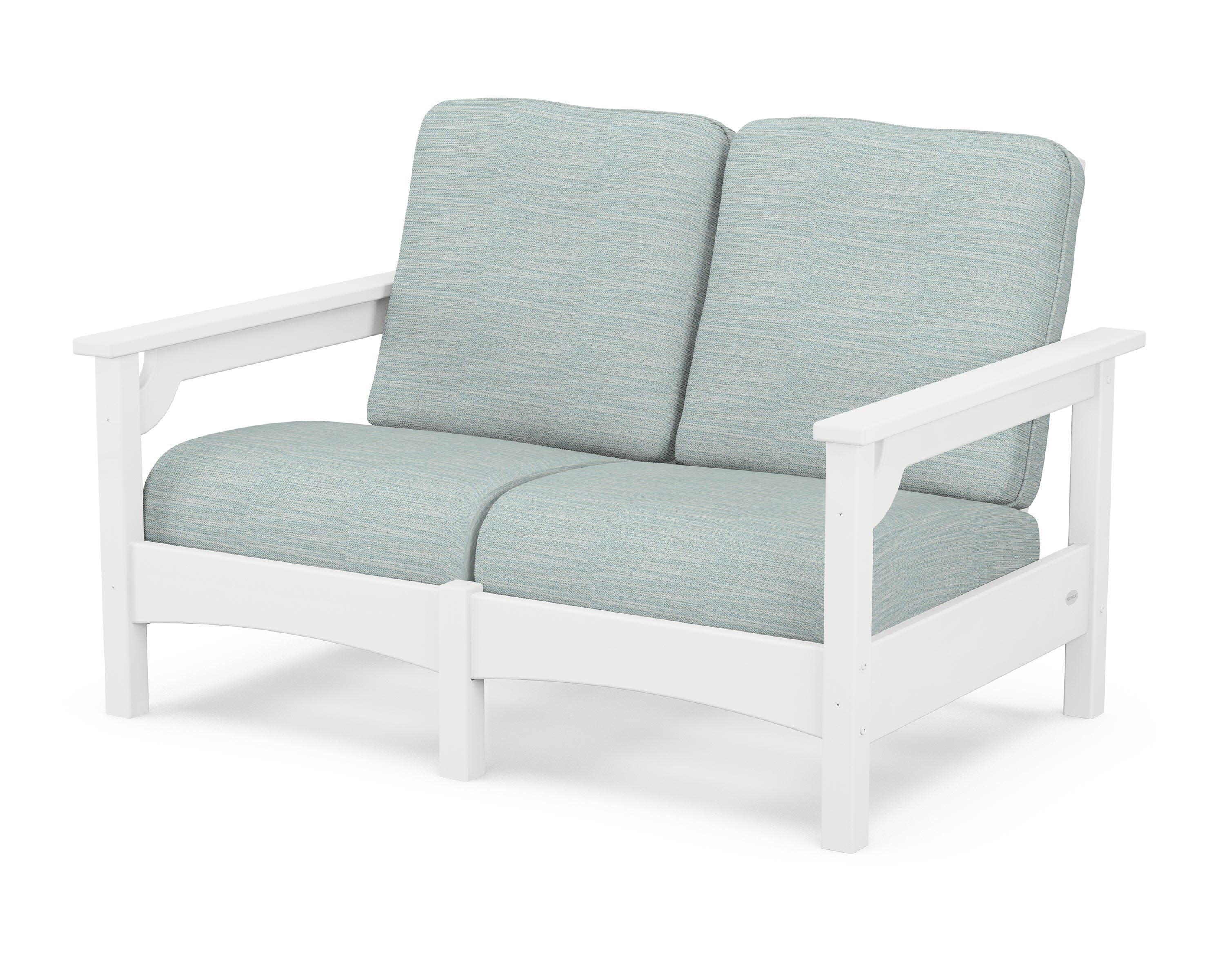 Club Loveseat in White / Soothe Mist