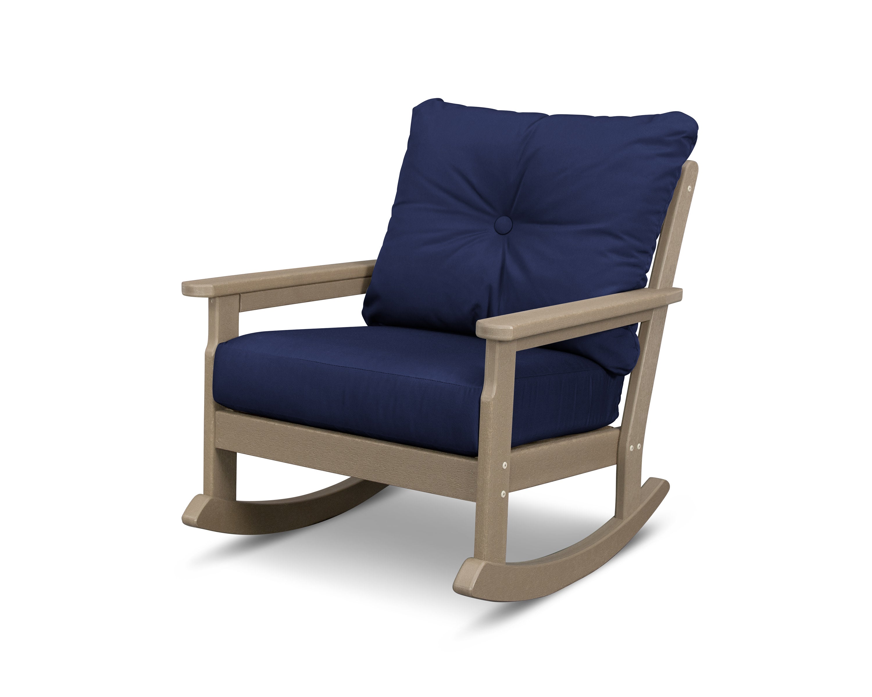 Vineyard Deep Seating Rocking Chair in Vintage Sahara / Navy