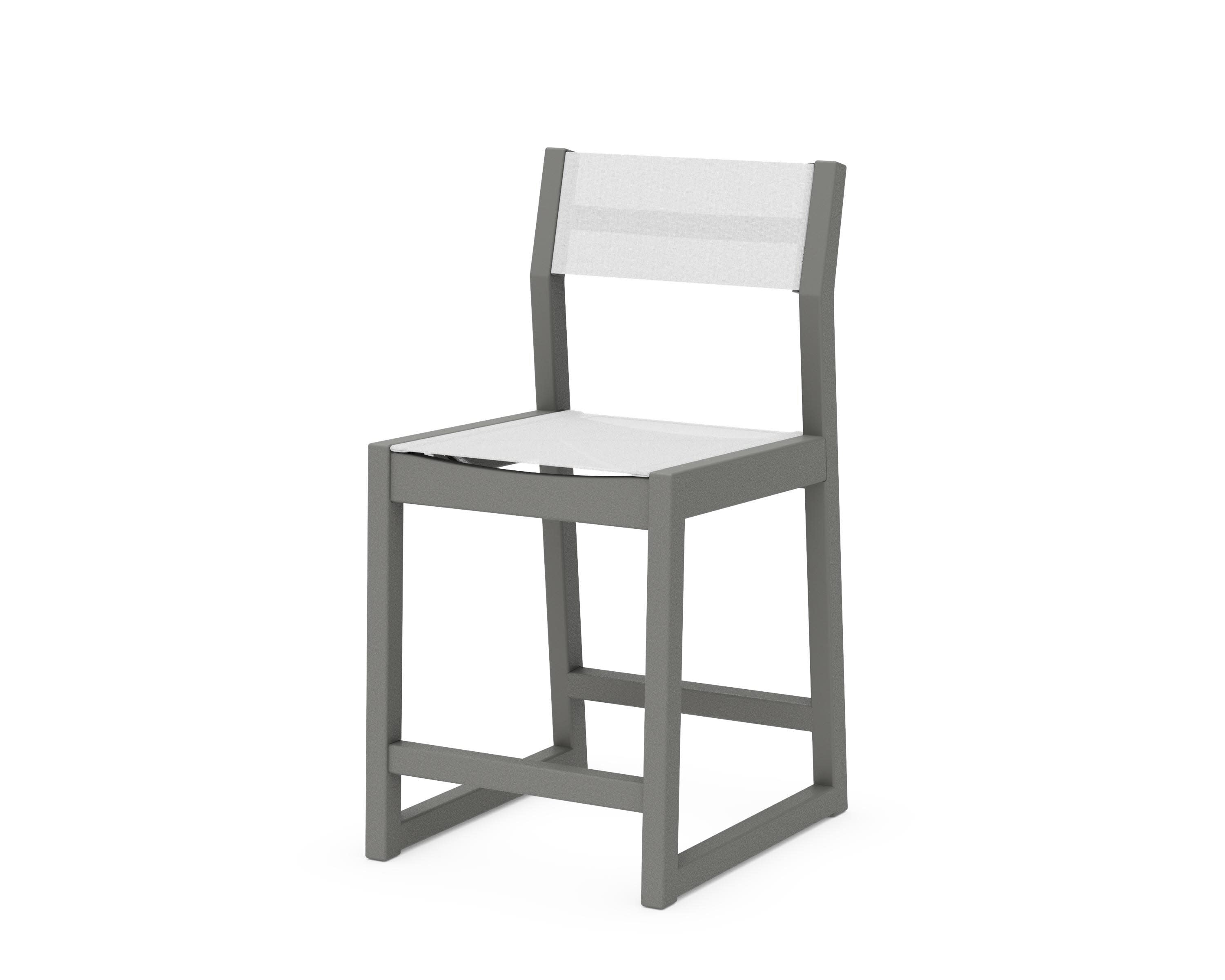 EDGE Sling Counter Side Chair in Slate Grey / White Sling