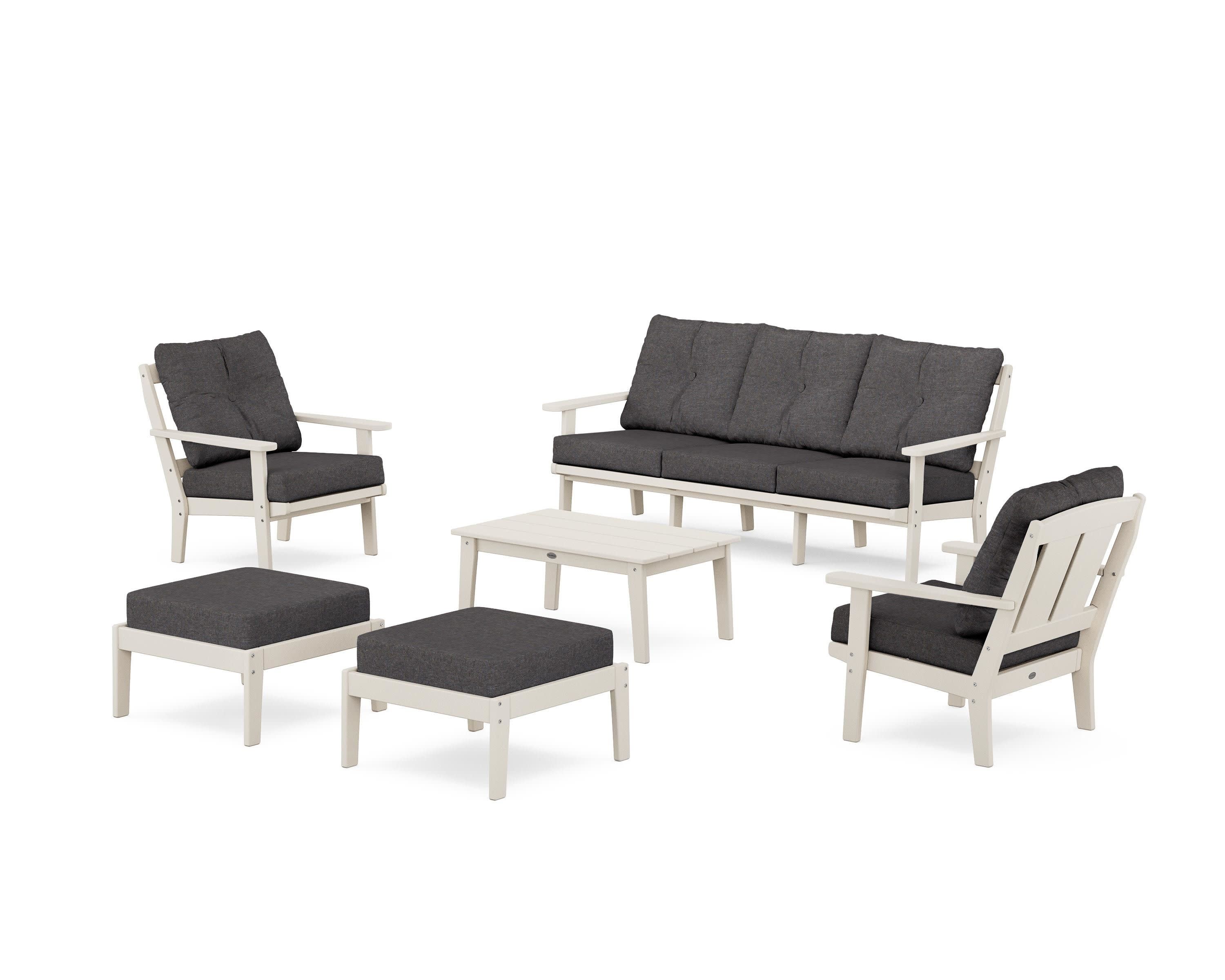 Mission 6-Piece Lounge Sofa Set in Sand / Ash Charcoal