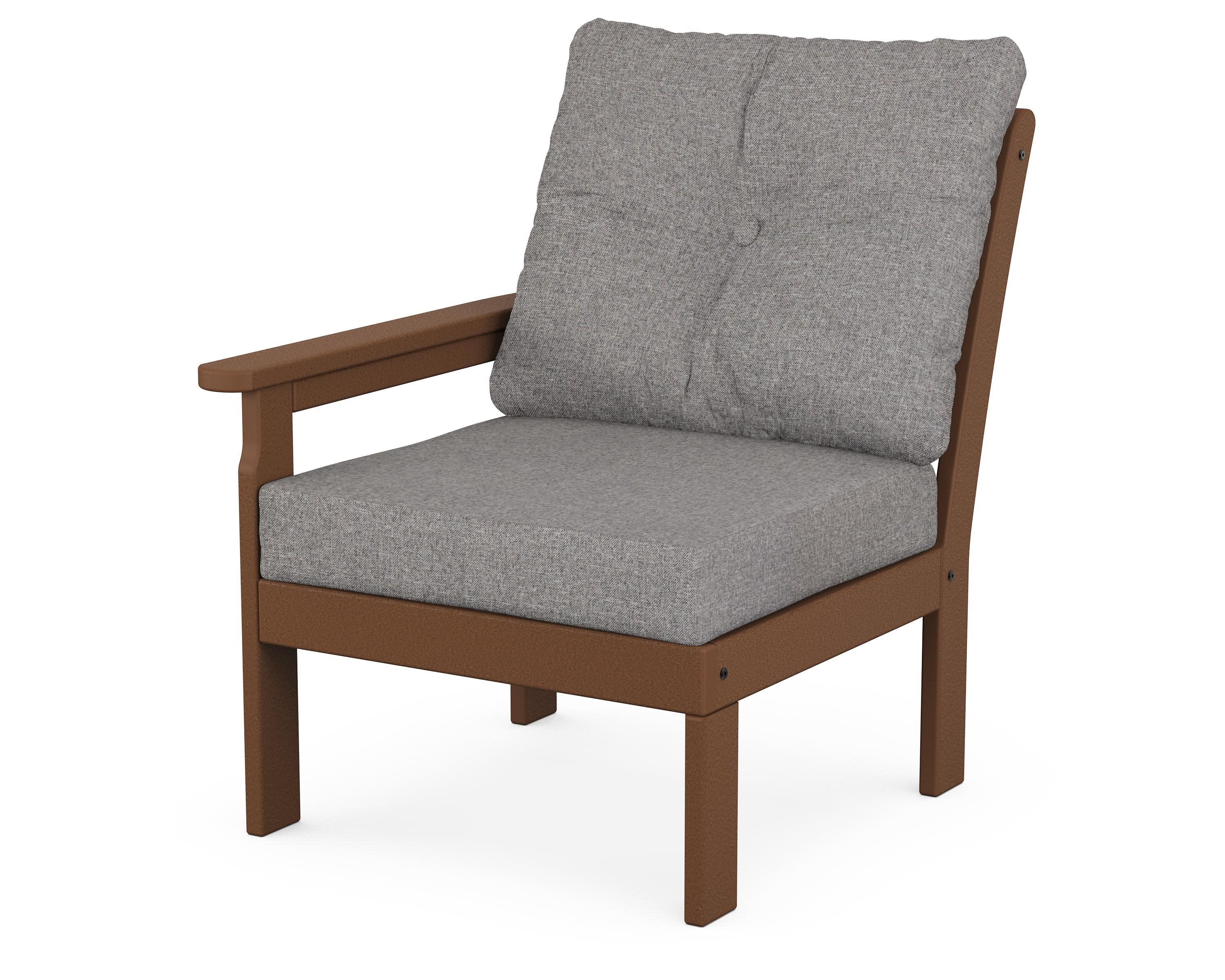 Vineyard Modular Left Arm Chair in Teak / Grey Mist