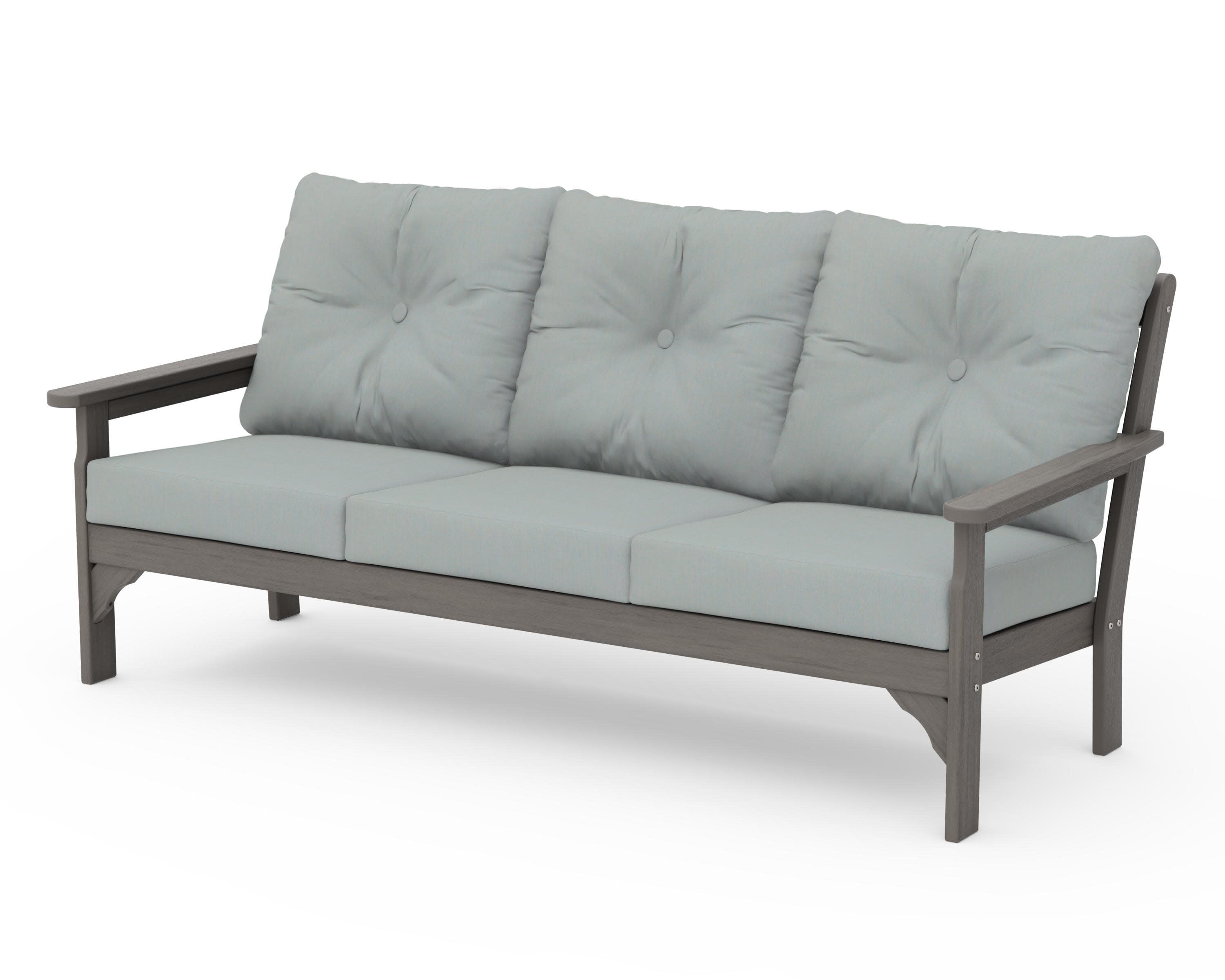 Vineyard Deep Seating Sofa in Driftwood / Spa