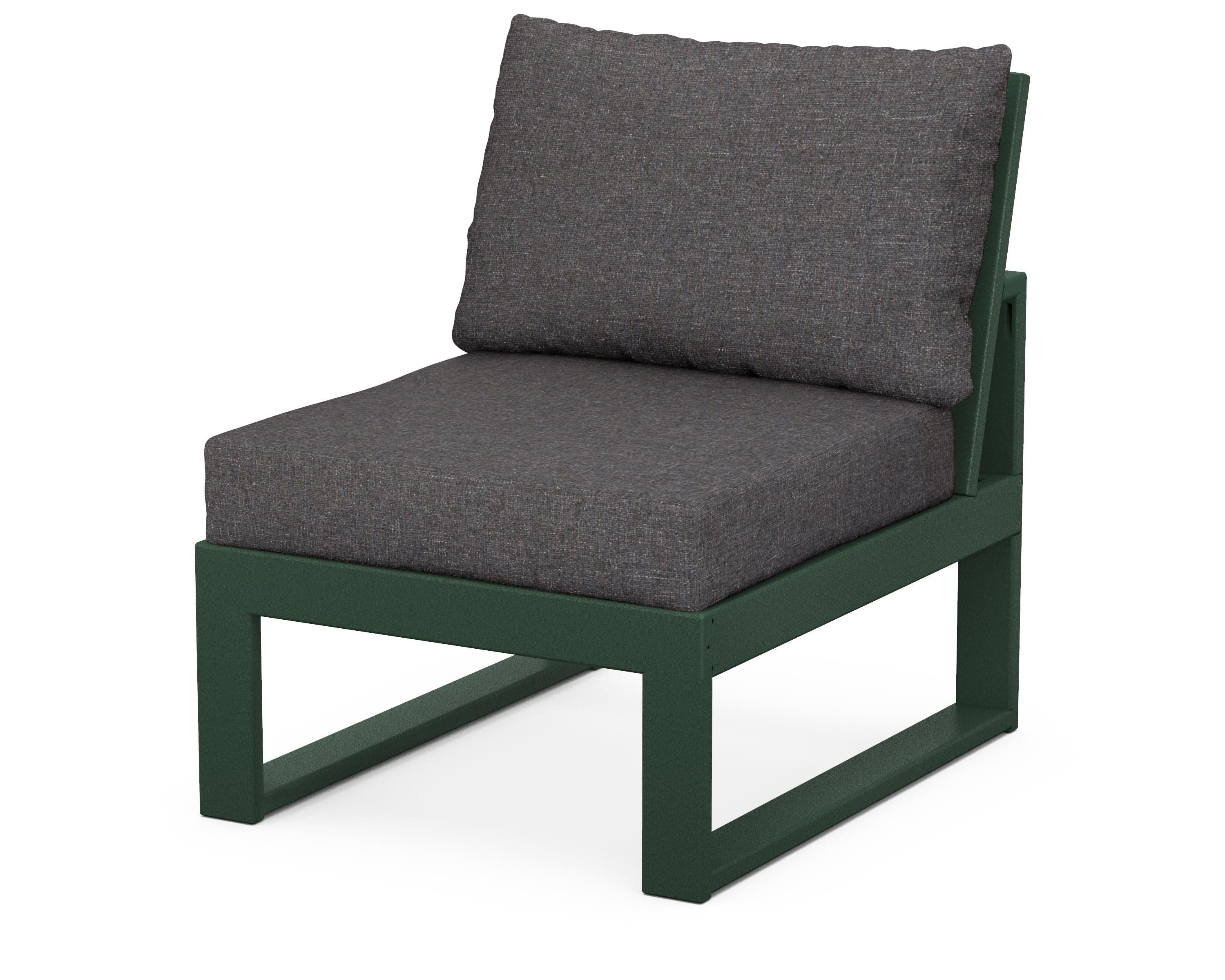 Modular Armless Chair in Green / Ash Charcoal