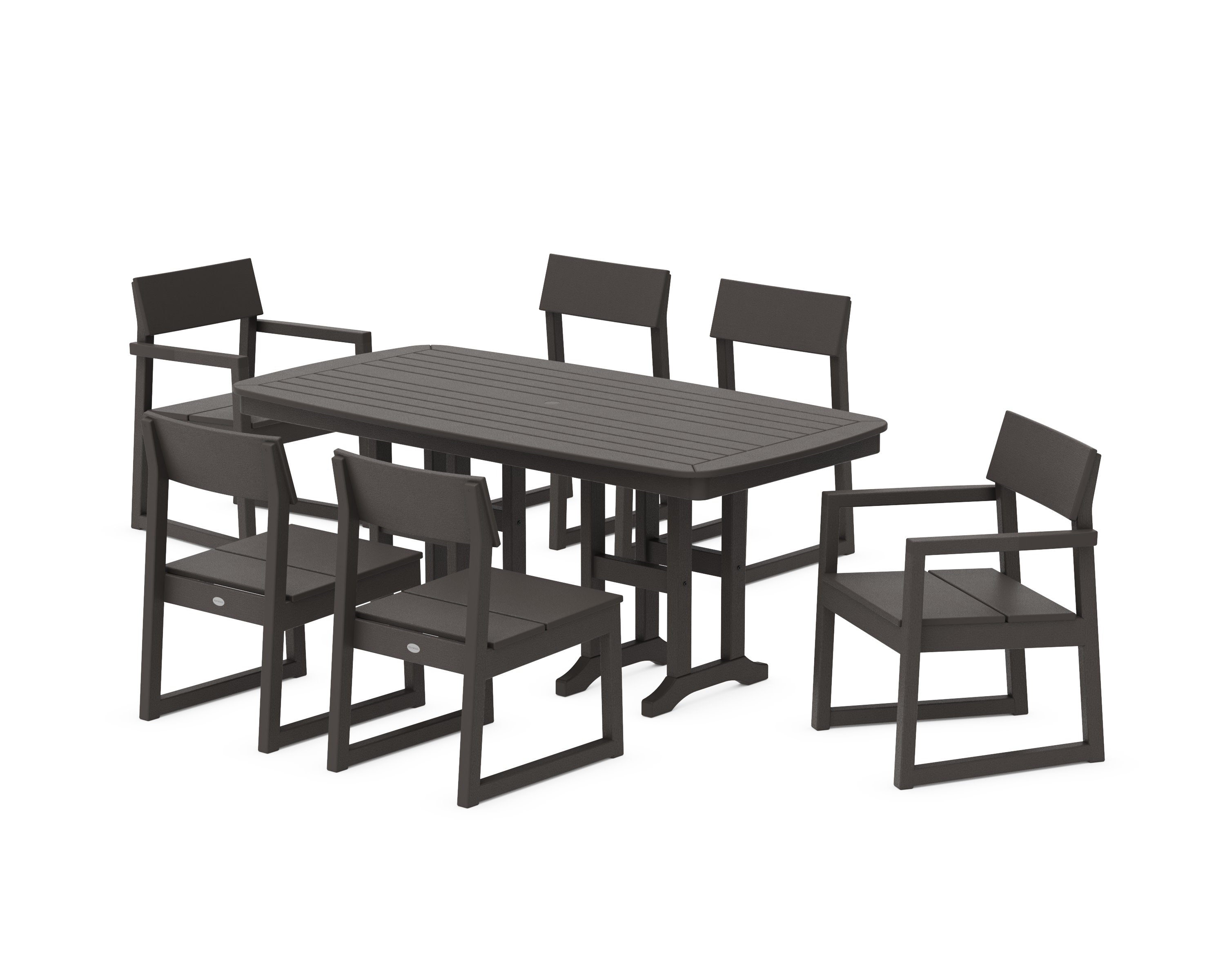 EDGE 7-Piece Dining Set in Vintage Coffee