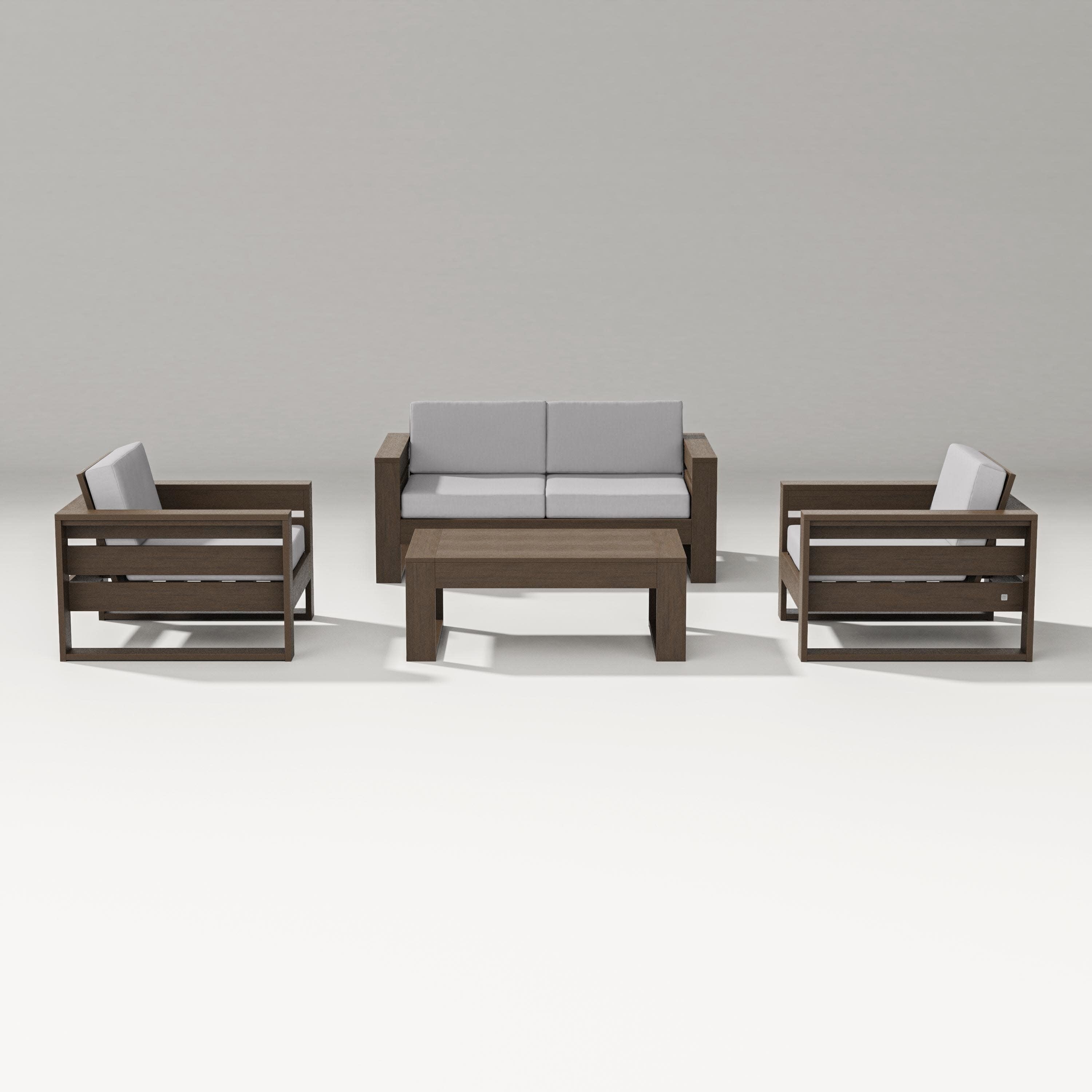Latitude 4-Piece Lounge Loveseat Set in Kona / Granite
