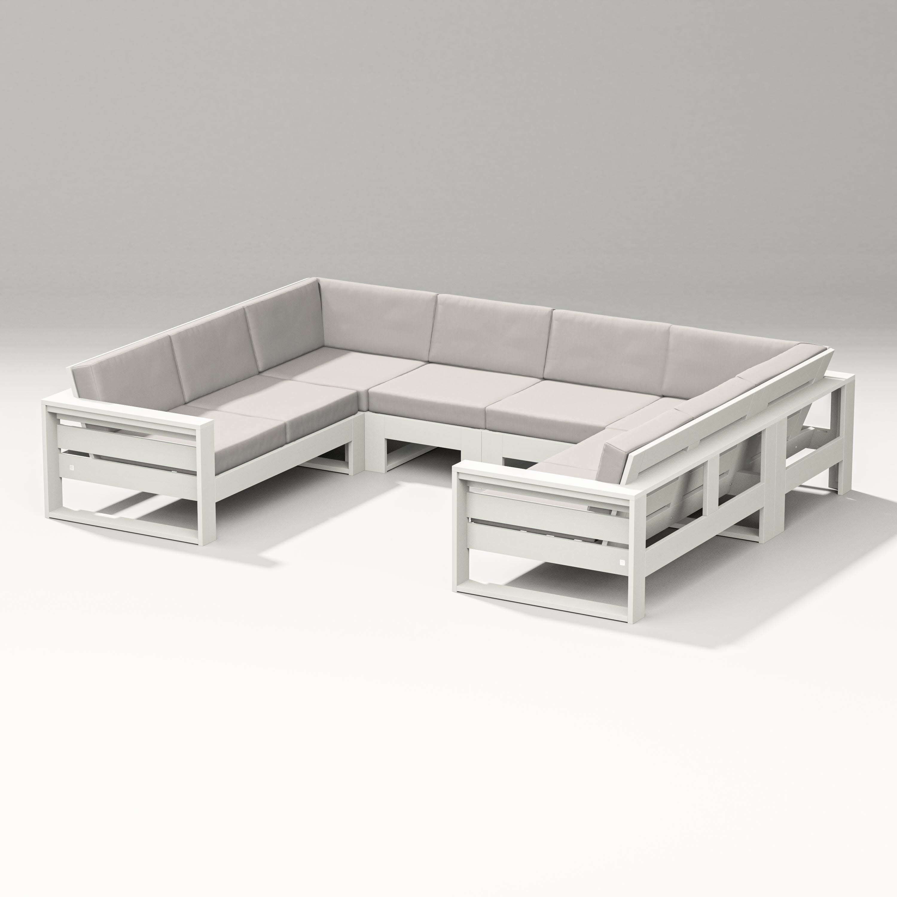 Latitude U-Shaped Sectional in Vintage White / Cast Ash