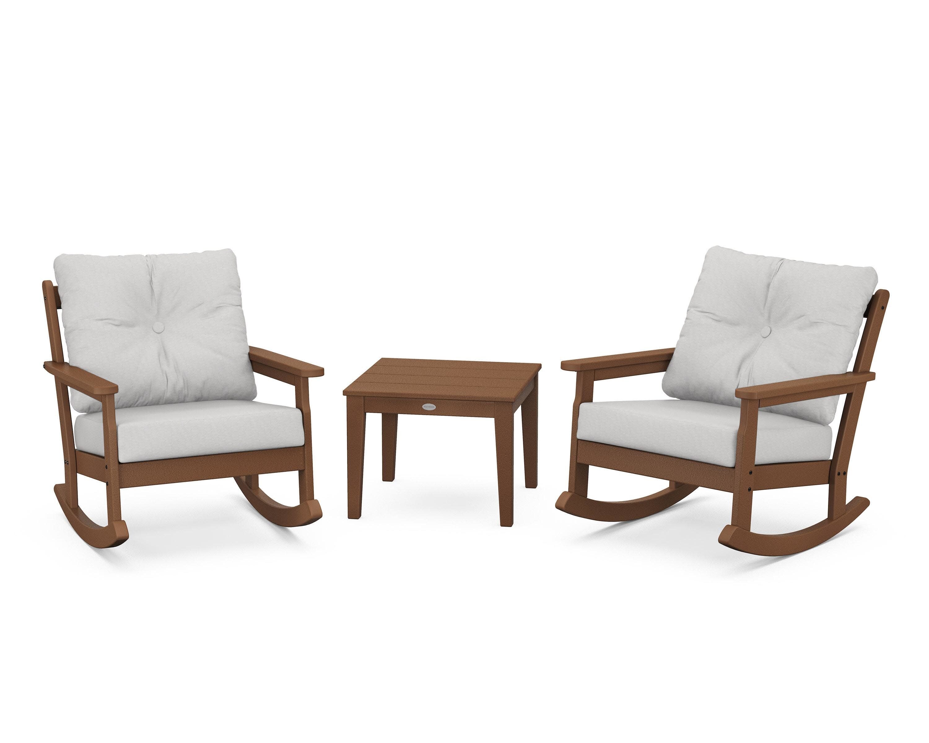 Vineyard 3-Piece Deep Seating Rocker Set in Teak / Diamond in the Rough