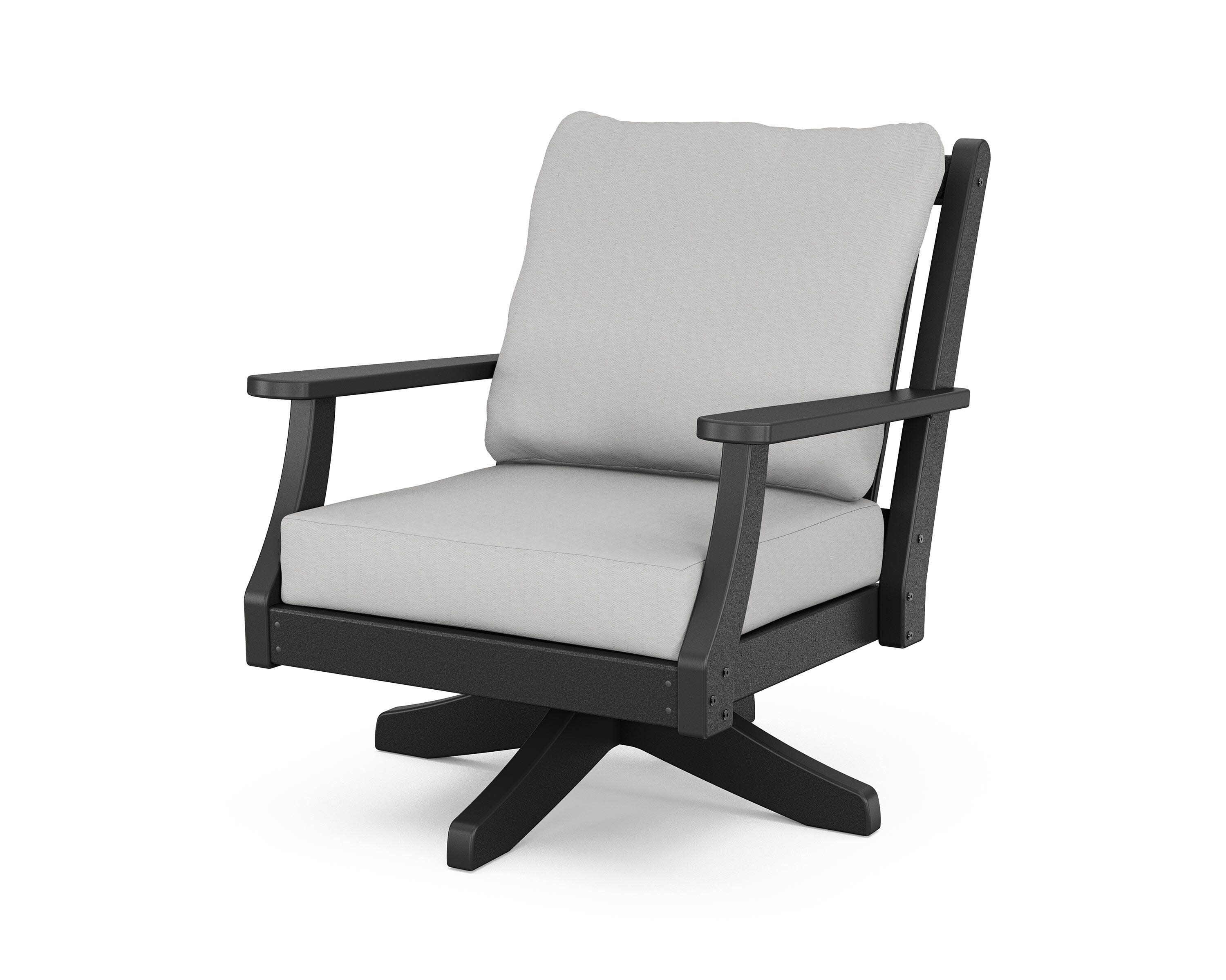 Wovendale Deep Seating Swivel Chair in Black / Diamond in the Rough