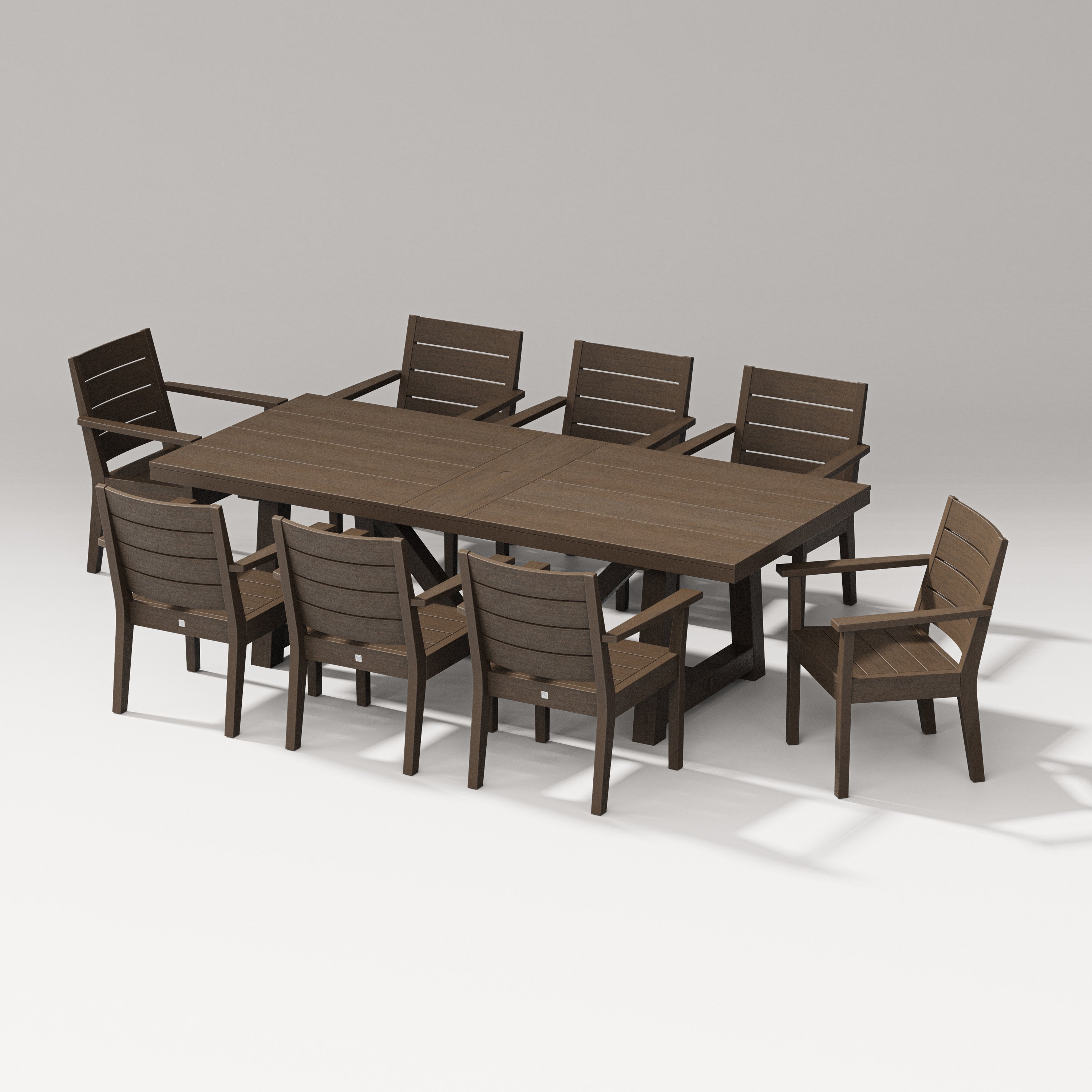 Latitude 9-Piece A-Frame Table Dining Set in Kona
