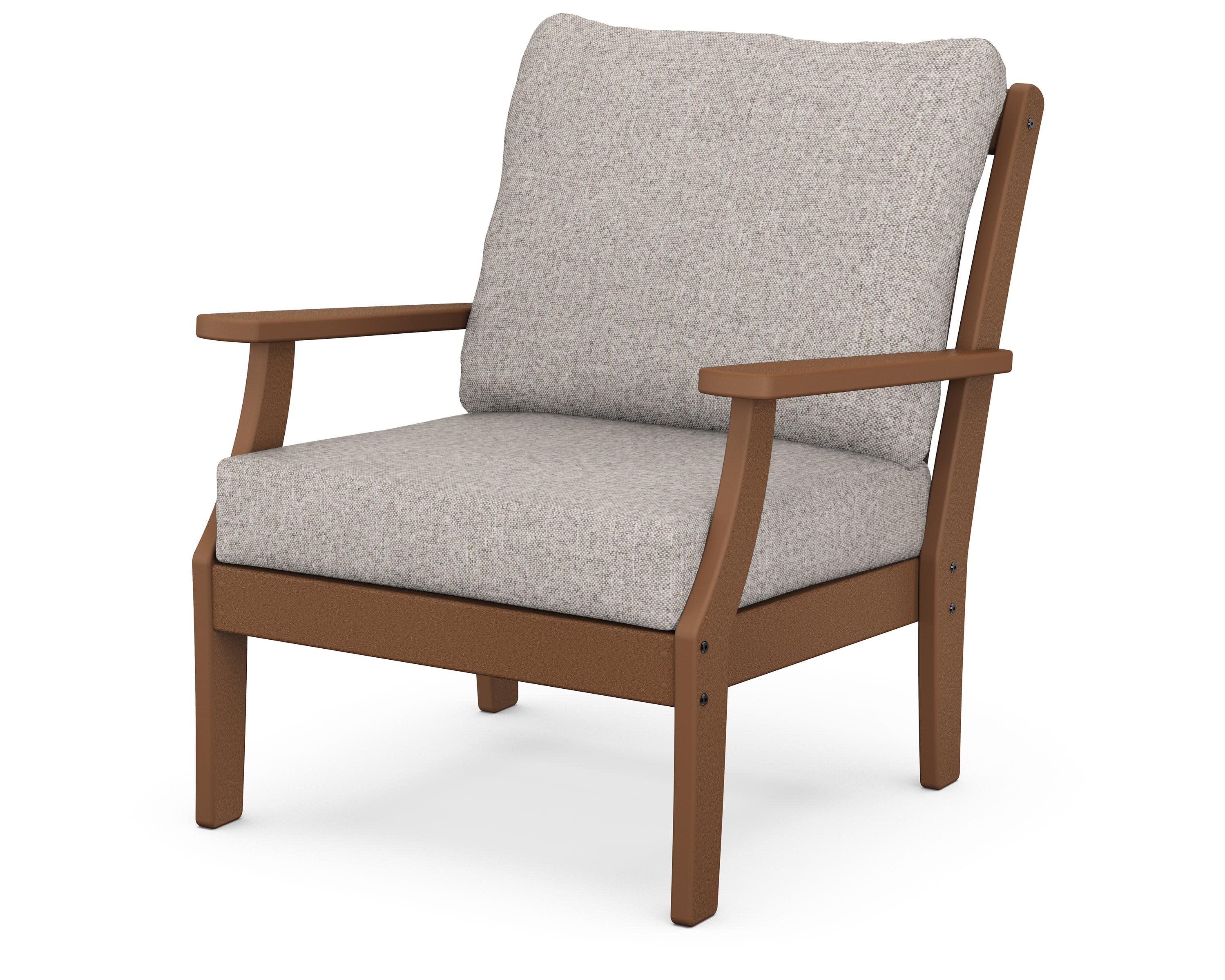 Braxton Deep Seating Chair in Teak / Weathered Tweed
