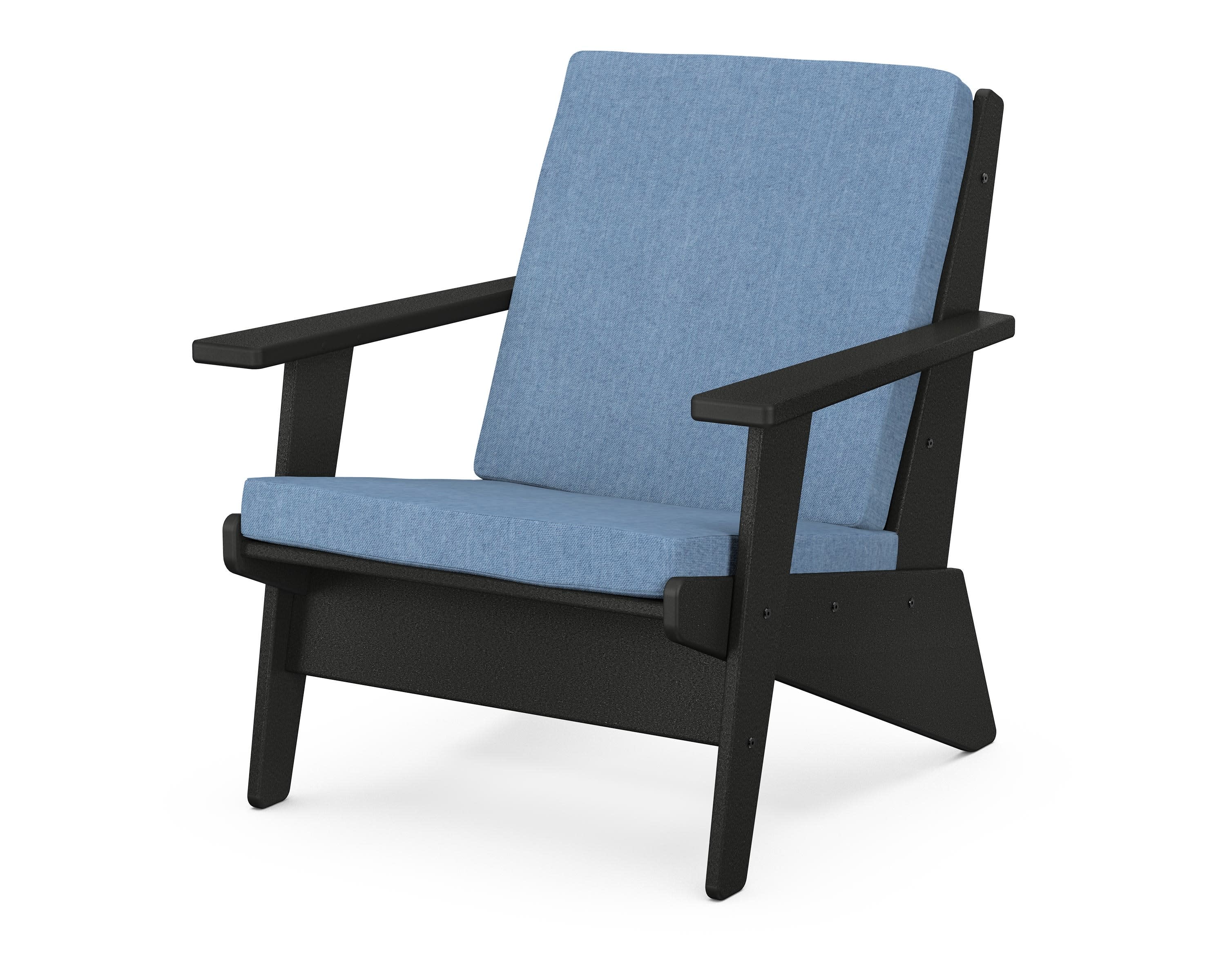 Riviera Modern Lounge Chair in Black / Sky Blue