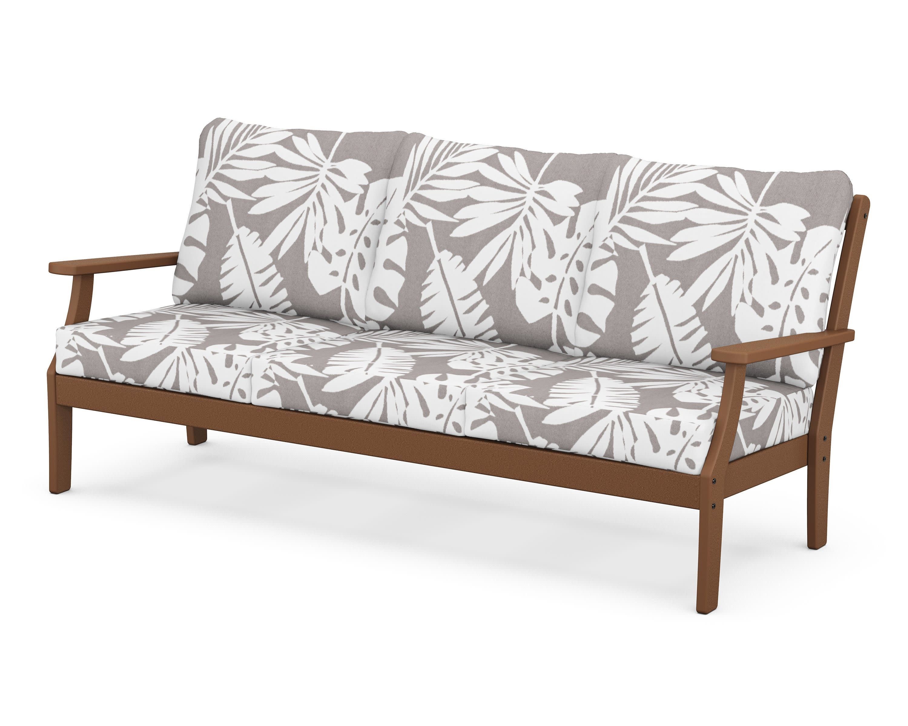 Braxton Deep Seating Sofa in Teak / Leaf Grey Mist