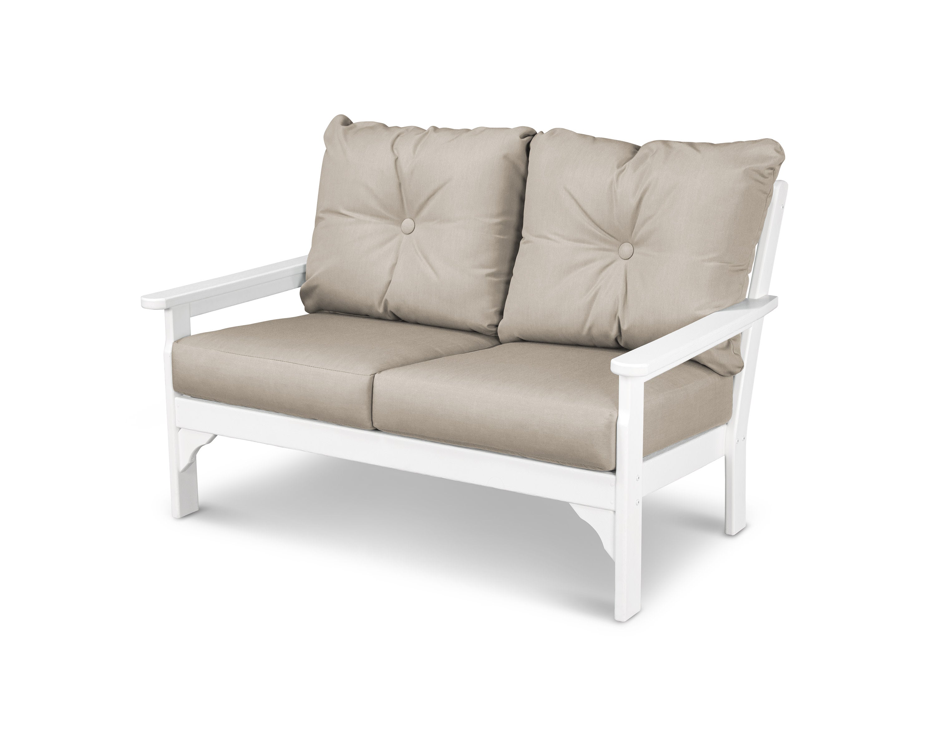 Vineyard Deep Seating Loveseat in White / Cast Ash