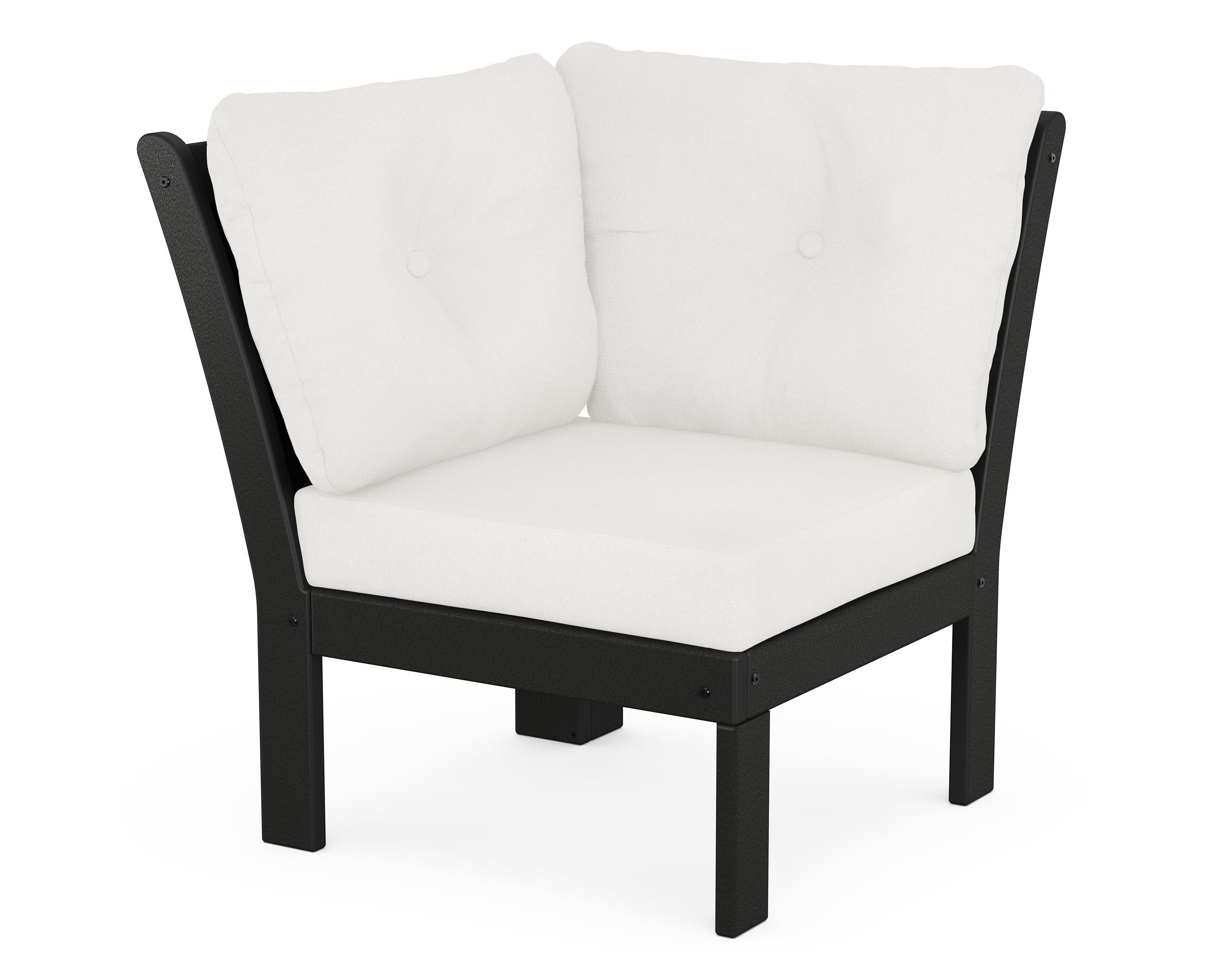 Vineyard Modular Corner Chair in Black / Natural Linen