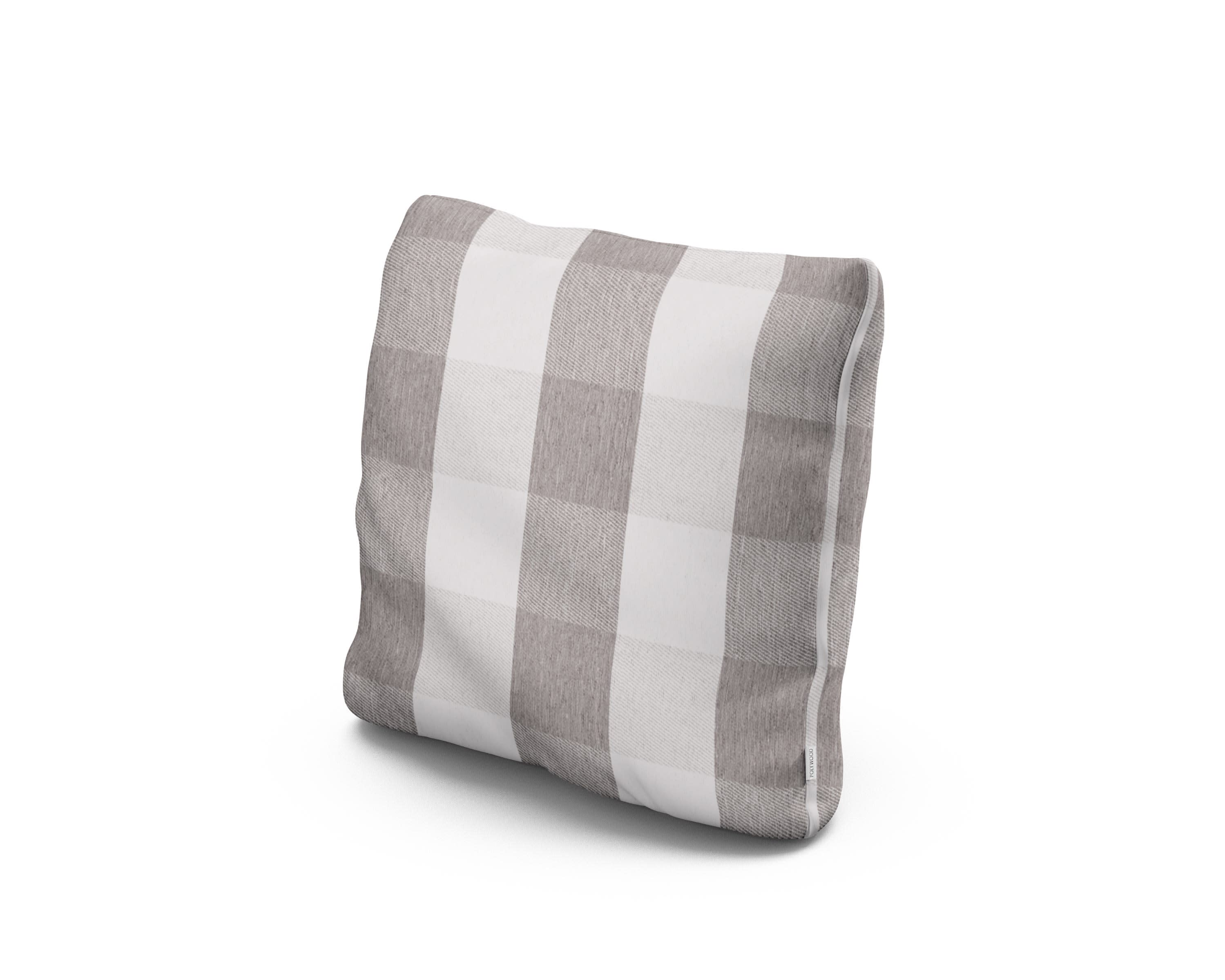 16" Outdoor Throw Pillow in Buffalo Plaid Grey Mist
