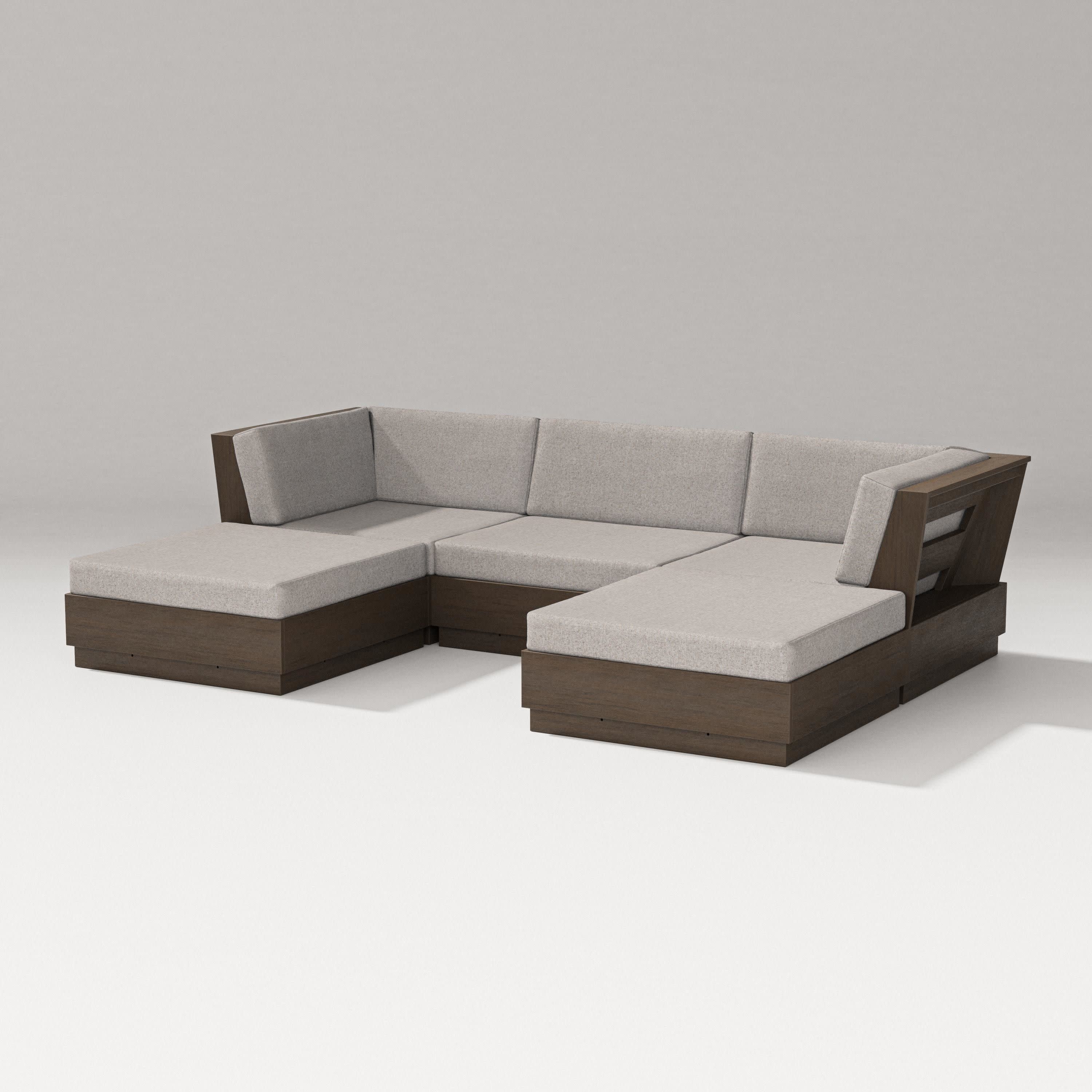 Elevate Double Chaise Sectional in Kona / Weathered Tweed