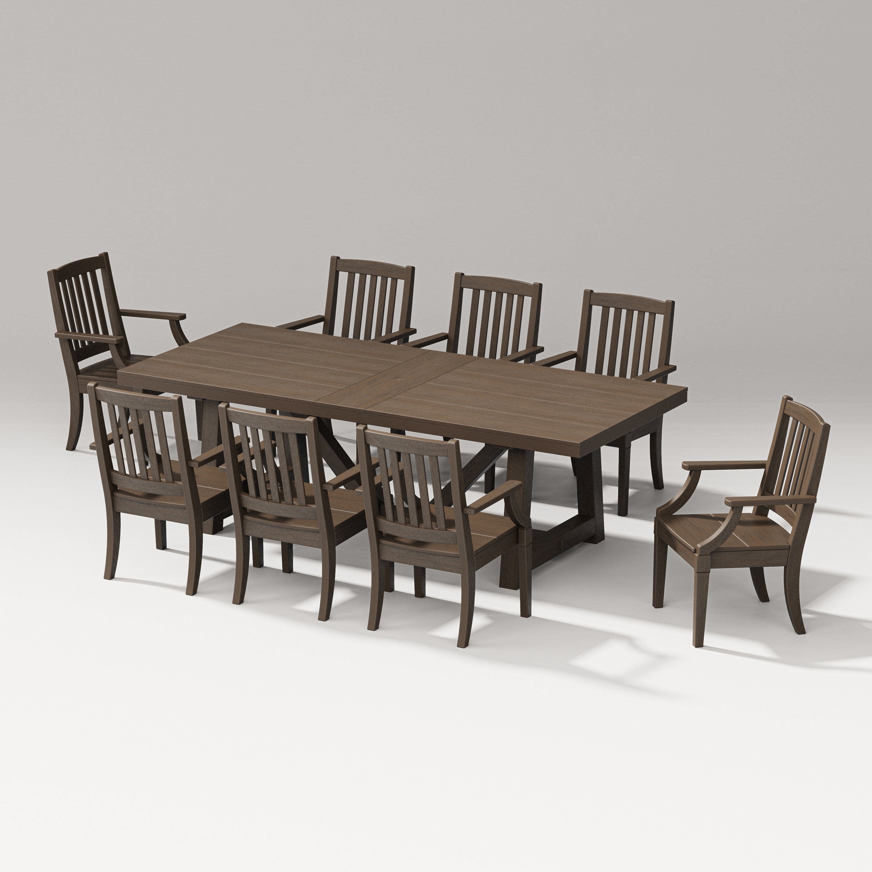 Estate 9-Piece A-Frame Table Dining Set in Kona