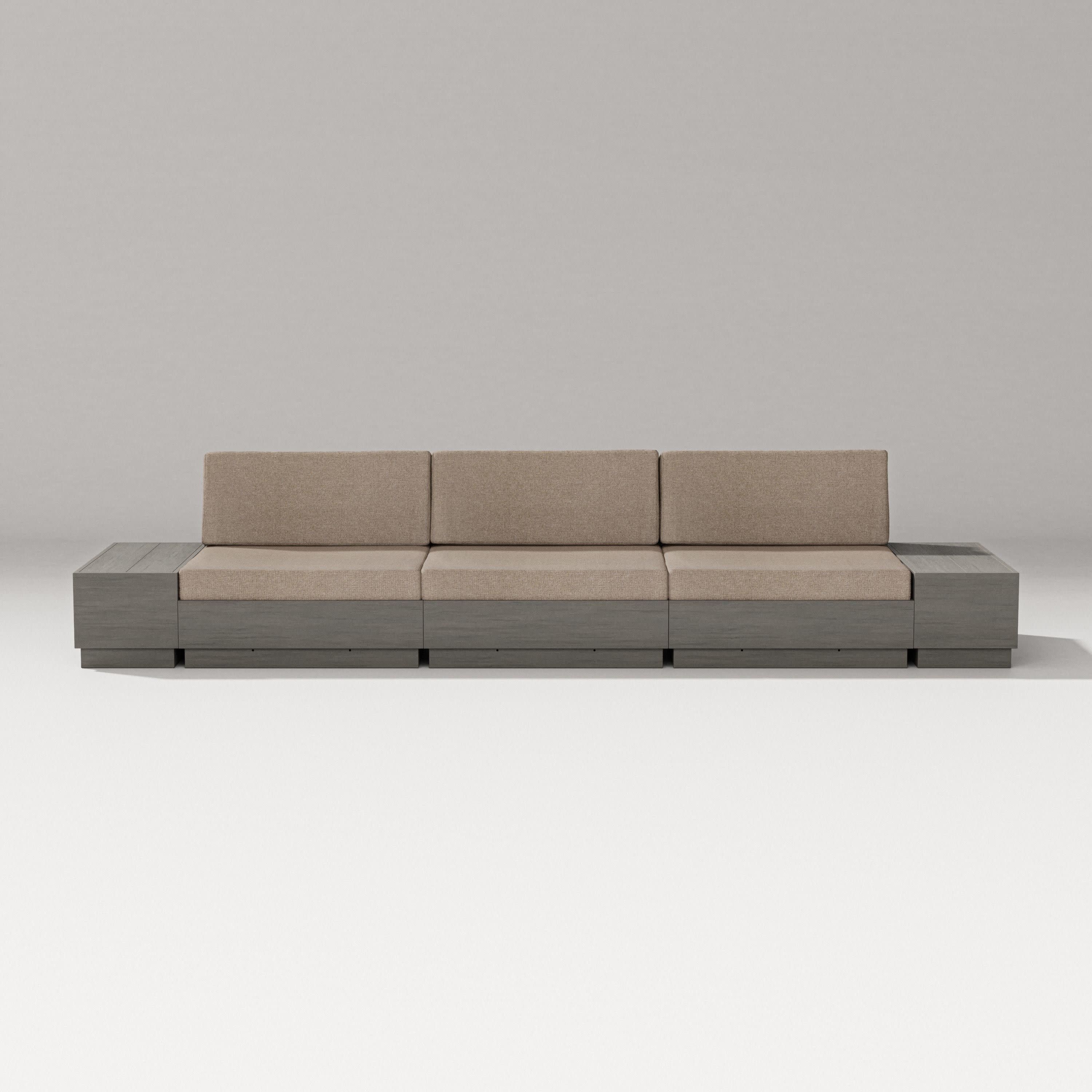 Elevate Straight Sectional in Driftwood / Spiced Burlap