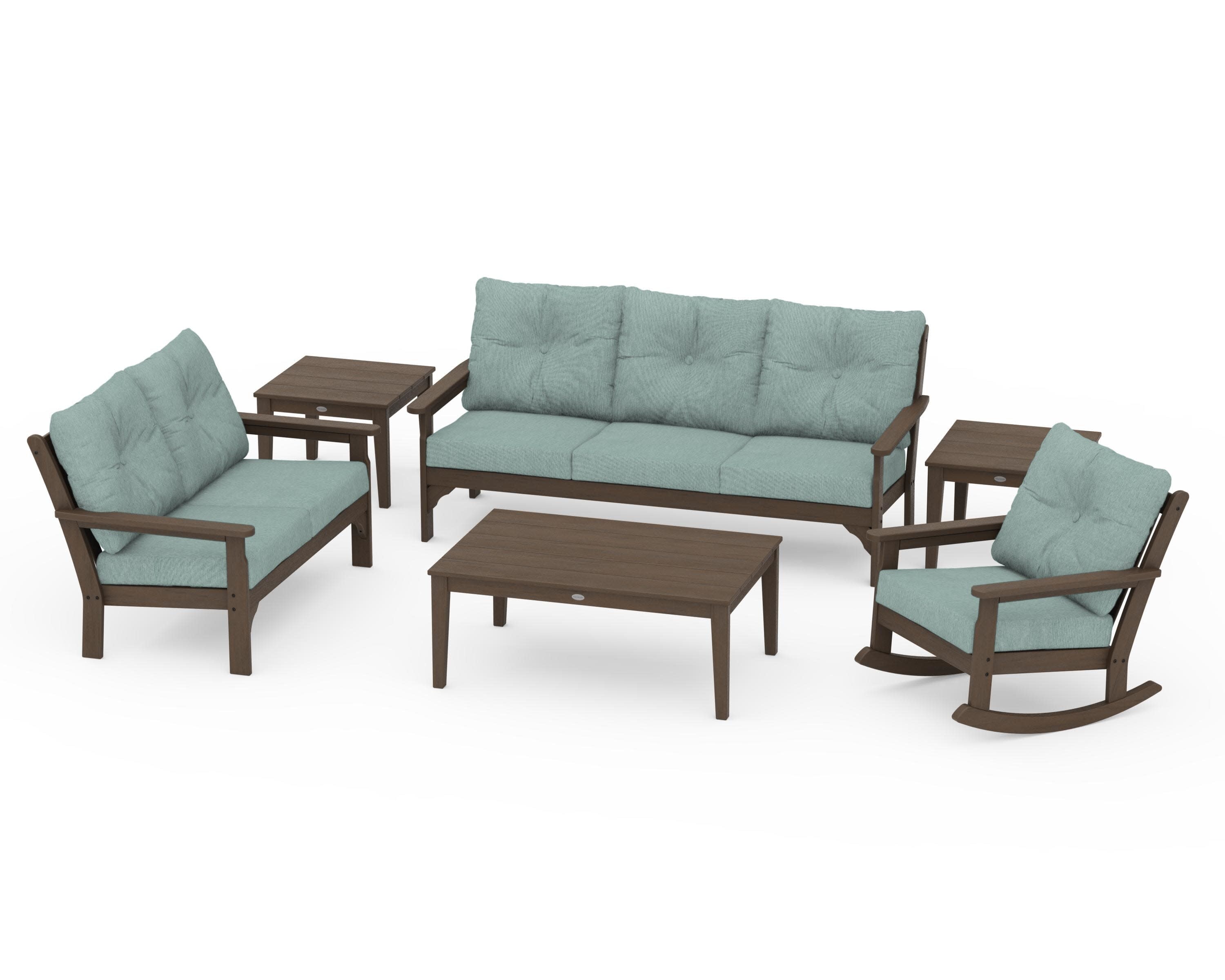 Vineyard 6-Piece Deep Seating Set in Kona / Glacier Spa
