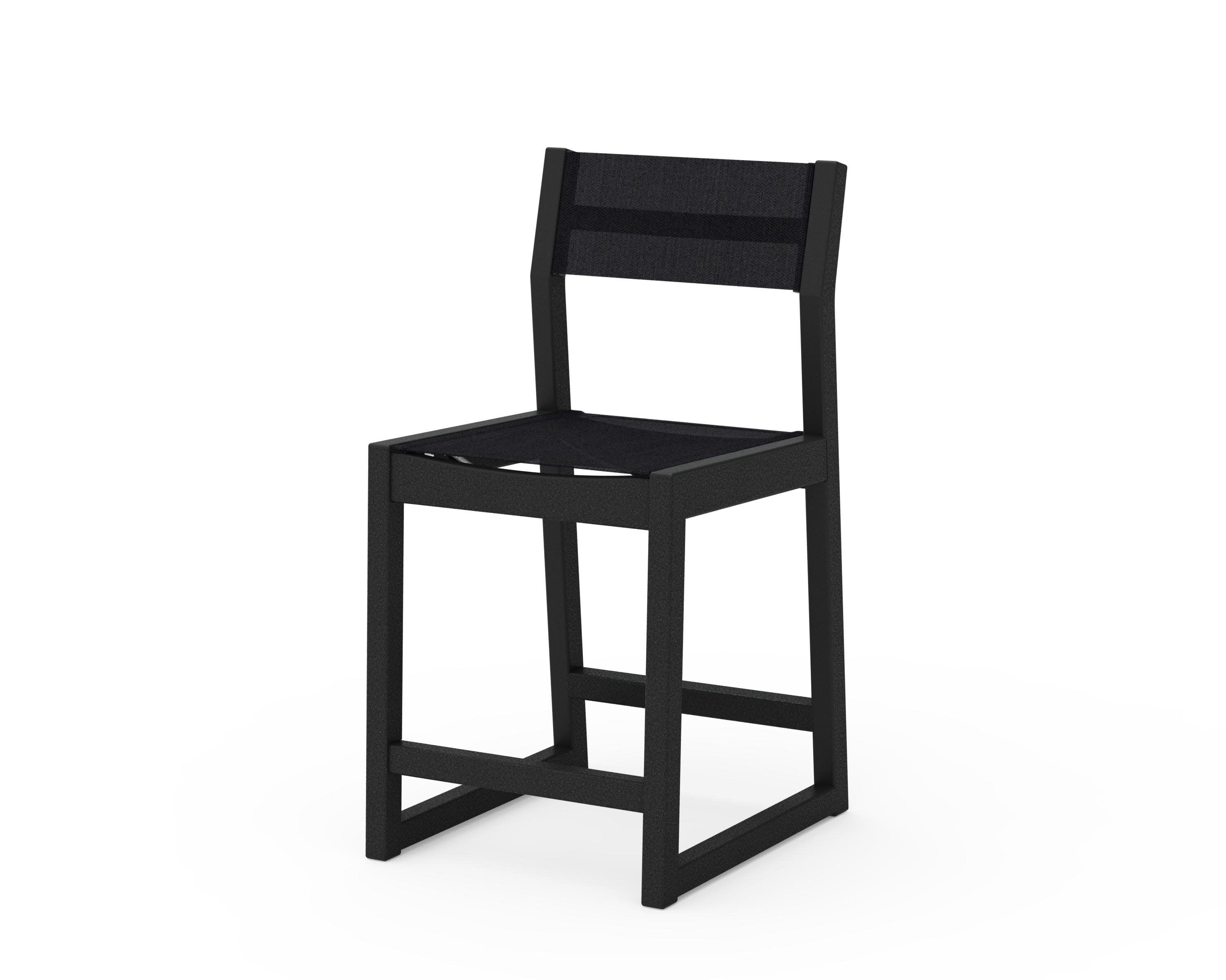 EDGE Sling Counter Side Chair in Black / Black Sling
