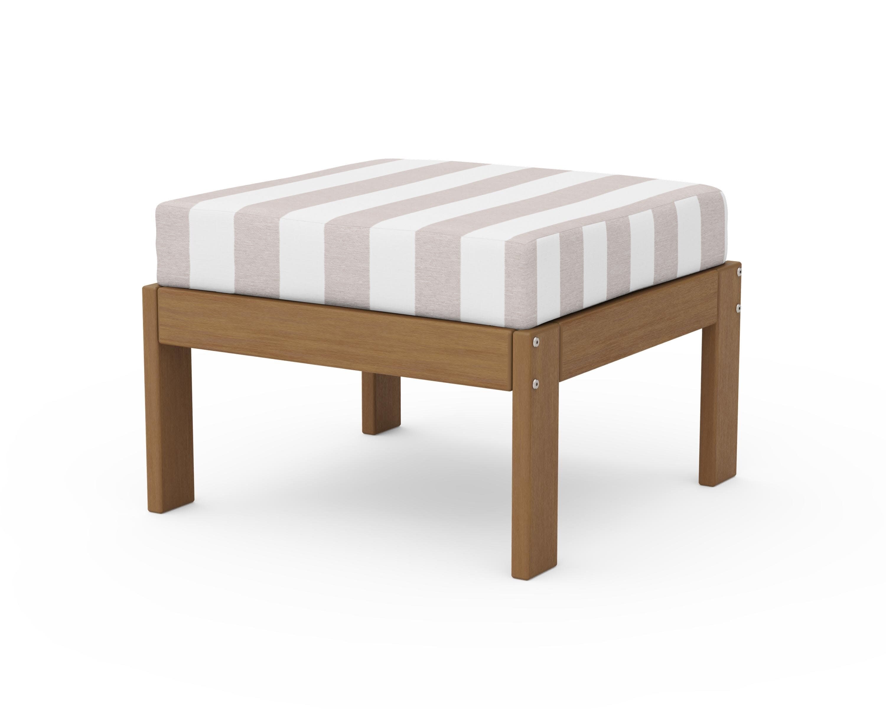 Vineyard Modular Ottoman in Natural / Cabana Stripe Dune Burlap