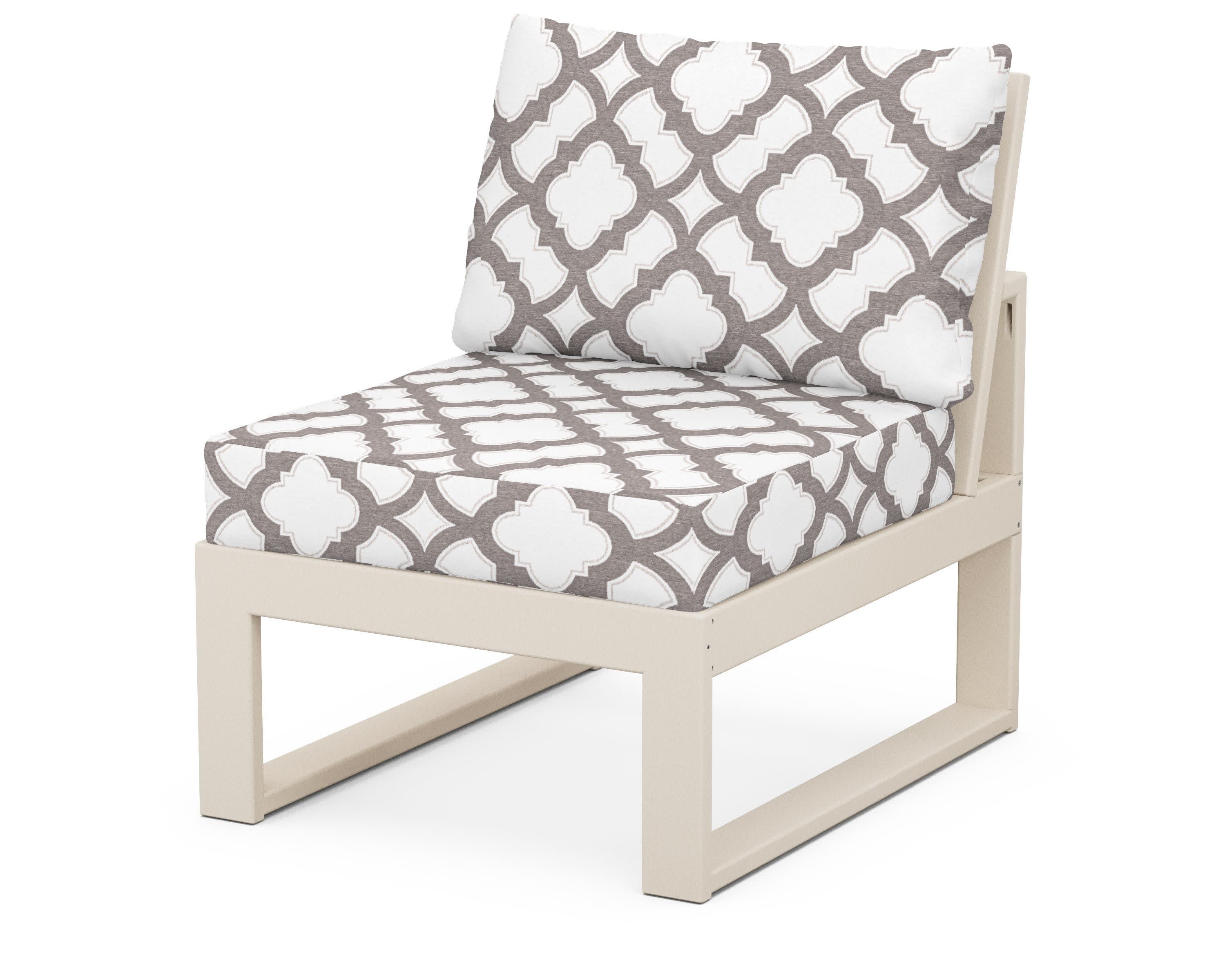 Modular Armless Chair in Sand / Trellis Grey Mist