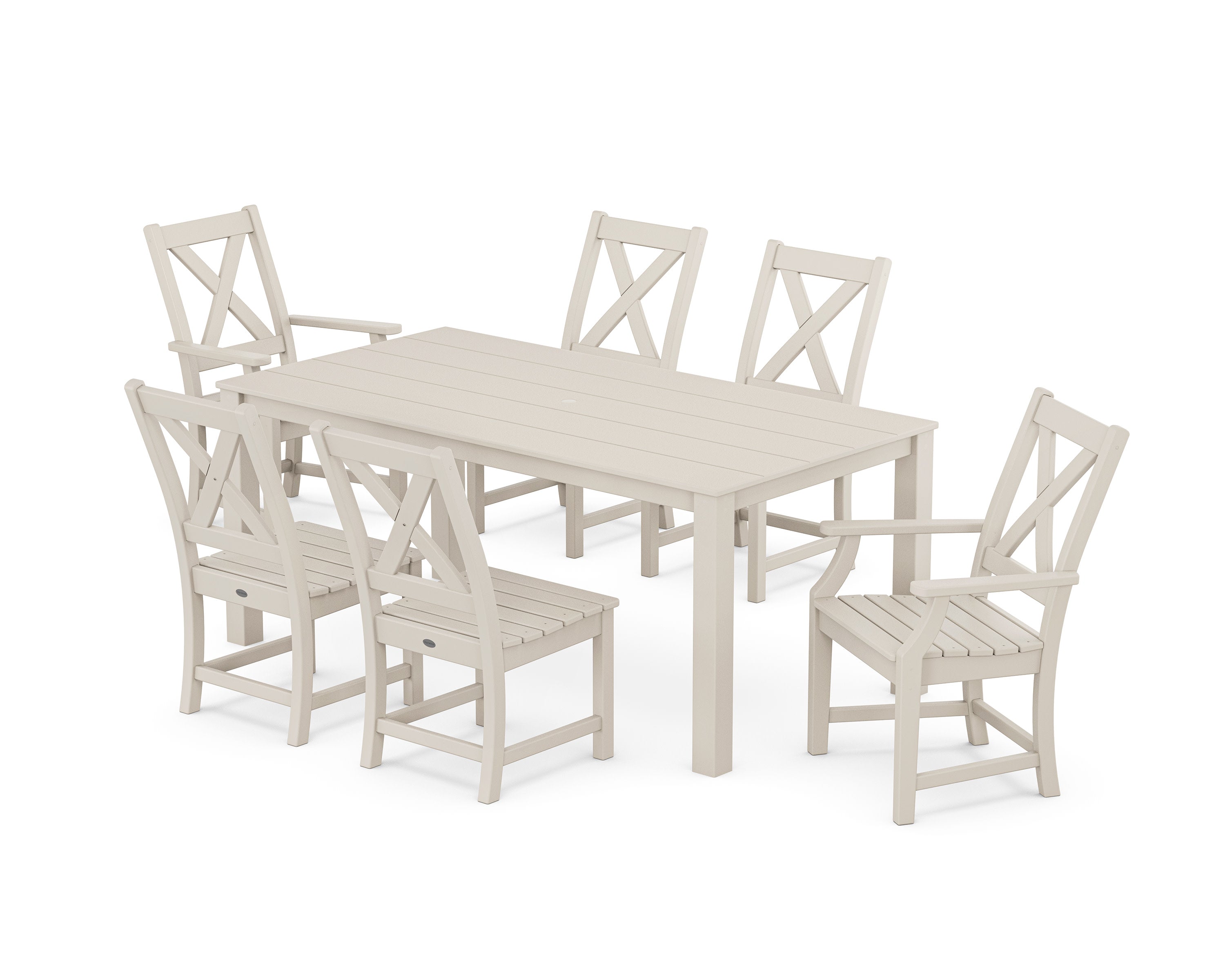 Braxton 7-Piece Parsons Dining Set in Sand