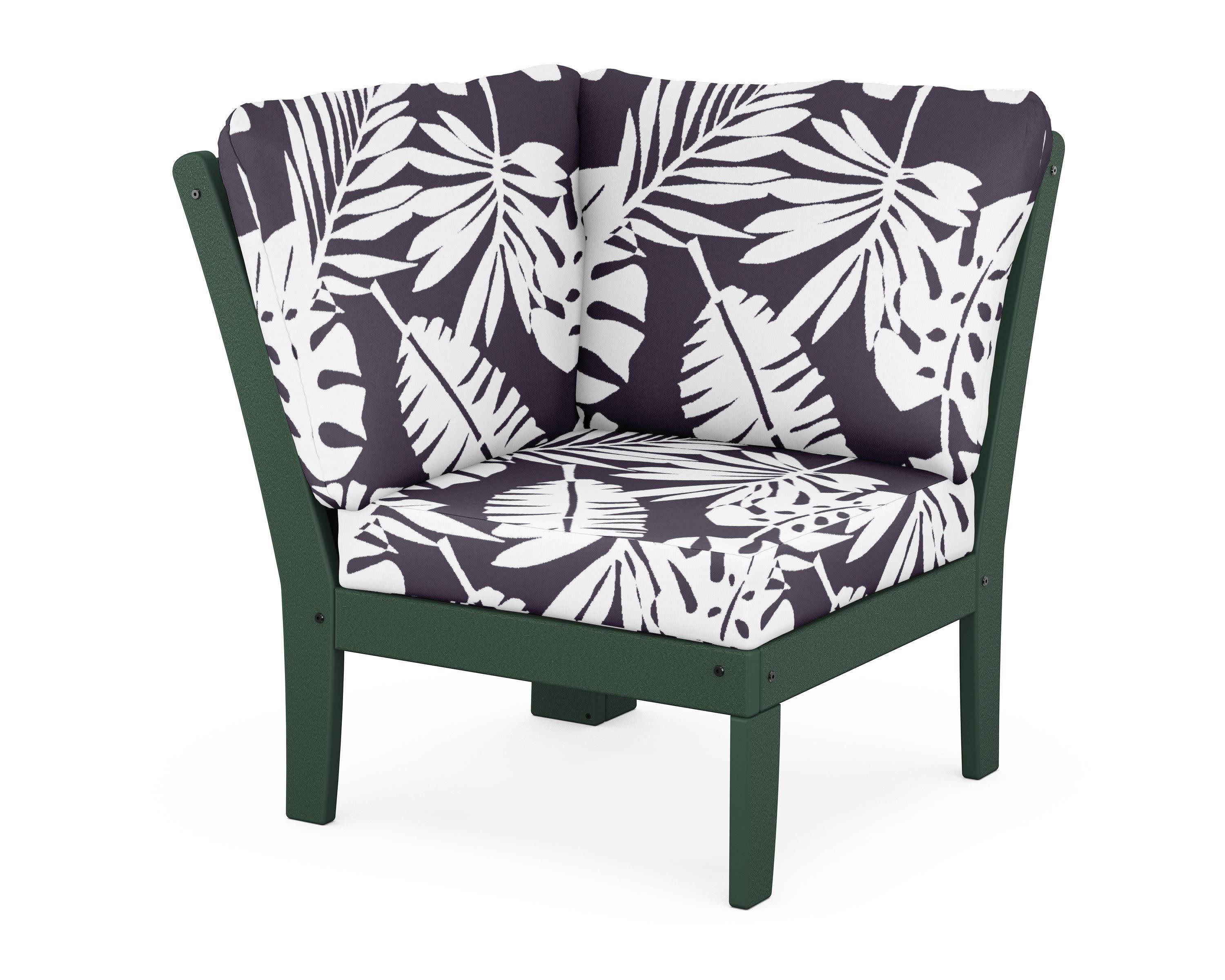 Braxton Modular Corner Chair in Green / Leaf Navy