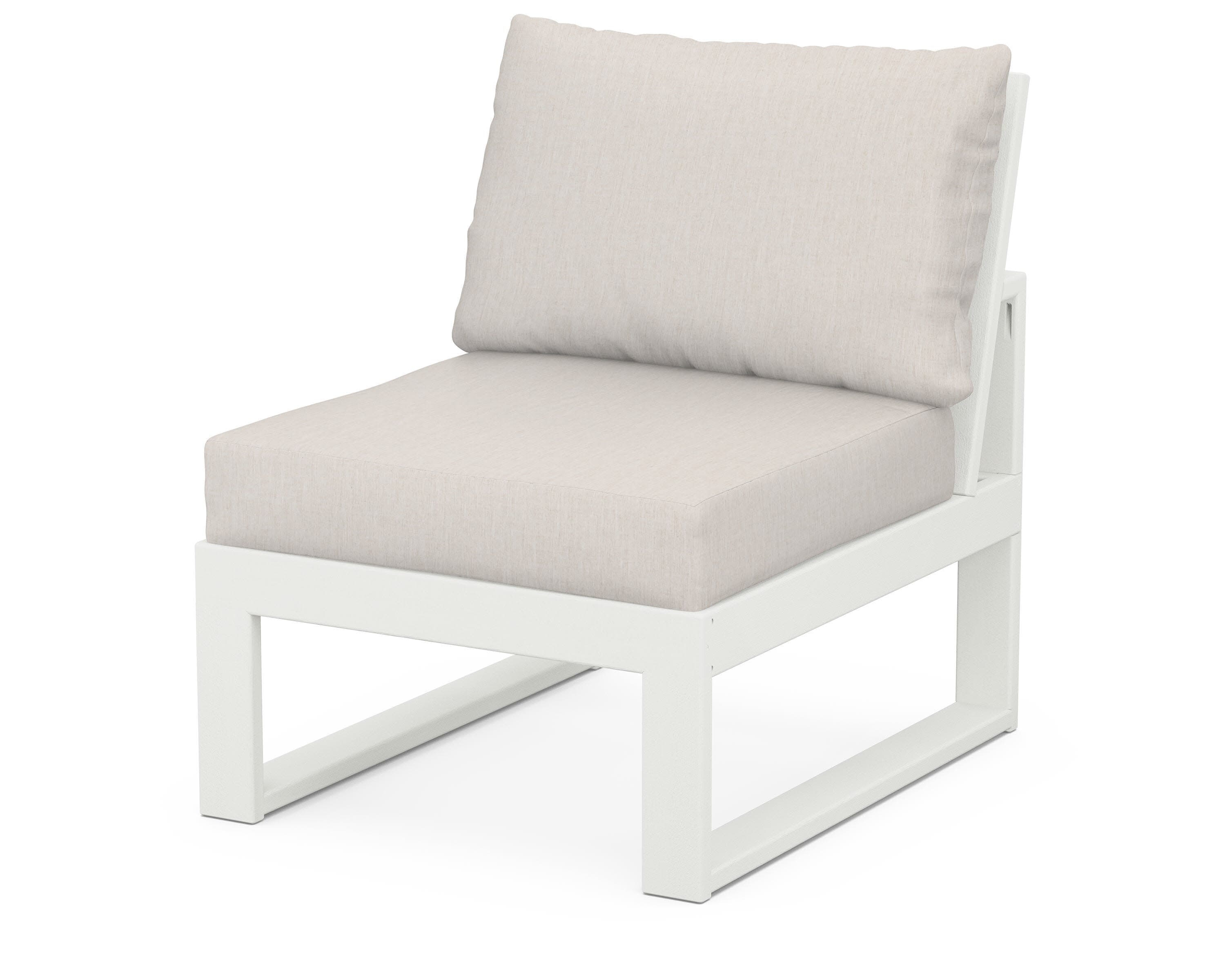 Modular Armless Chair in Vintage White / Cast Ash