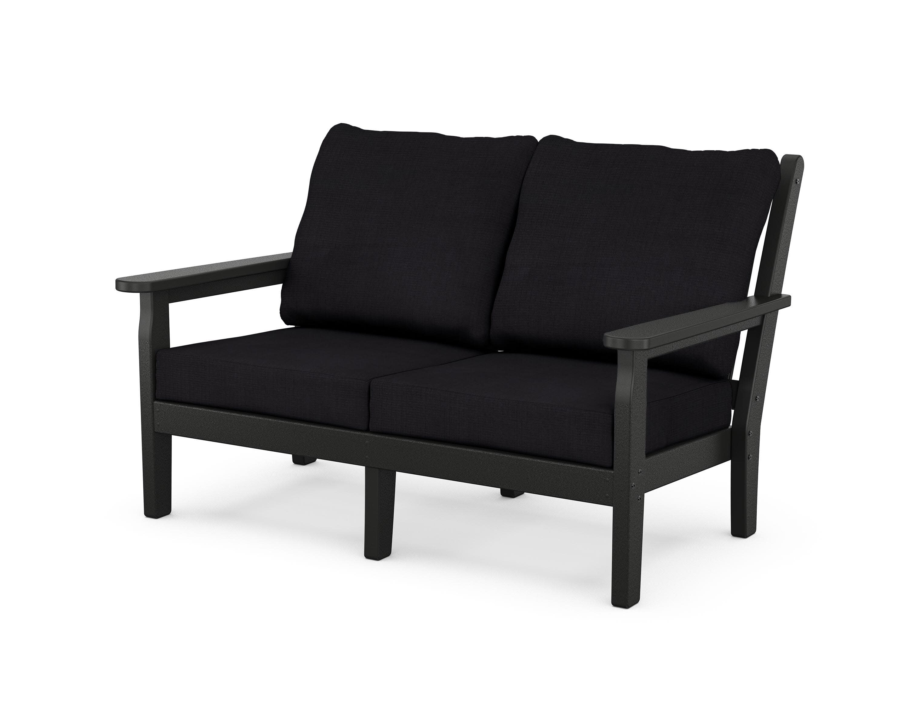 Chippendale Deep Seating Loveseat in Black / Midnight Linen