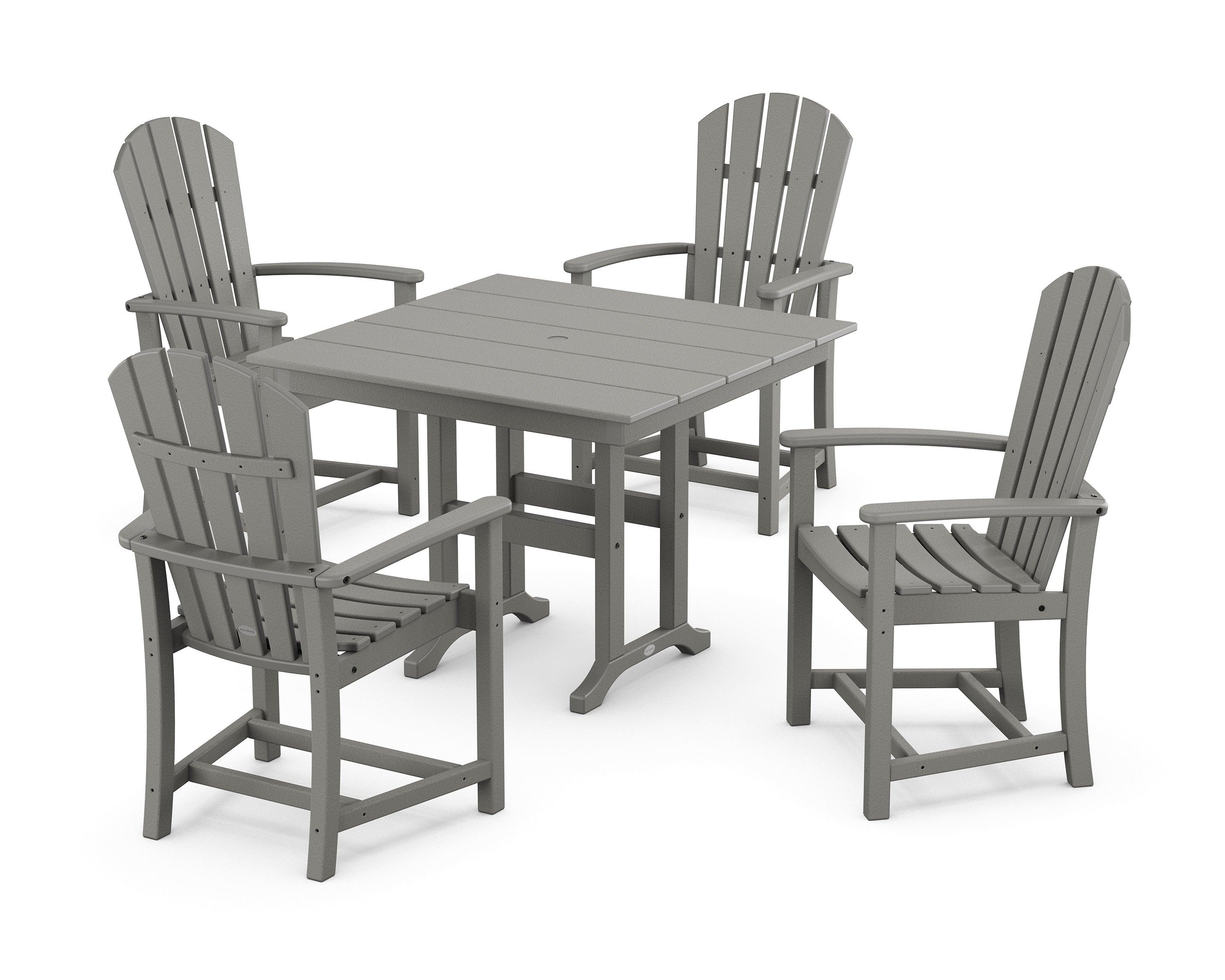Palm Coast 5-Piece Farmhouse Dining Set in Slate Grey