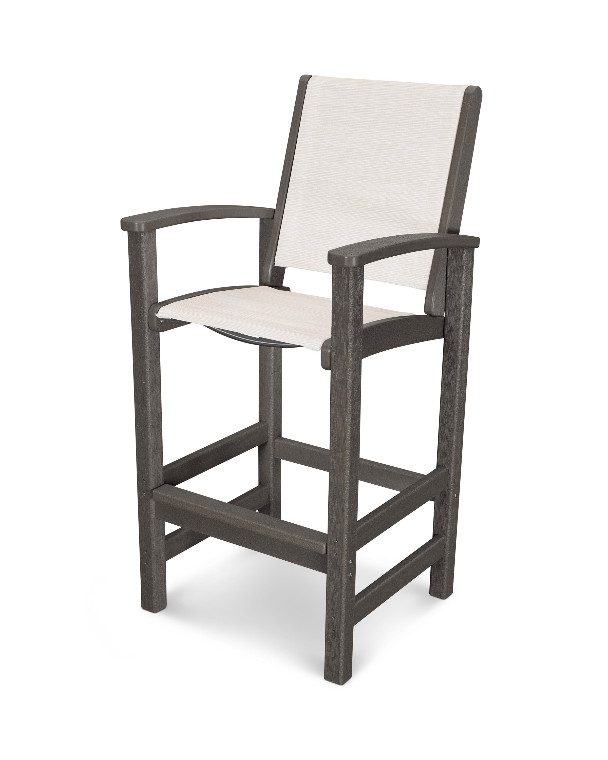 Coastal Bar Chair in Vintage Coffee / Parchment Sling