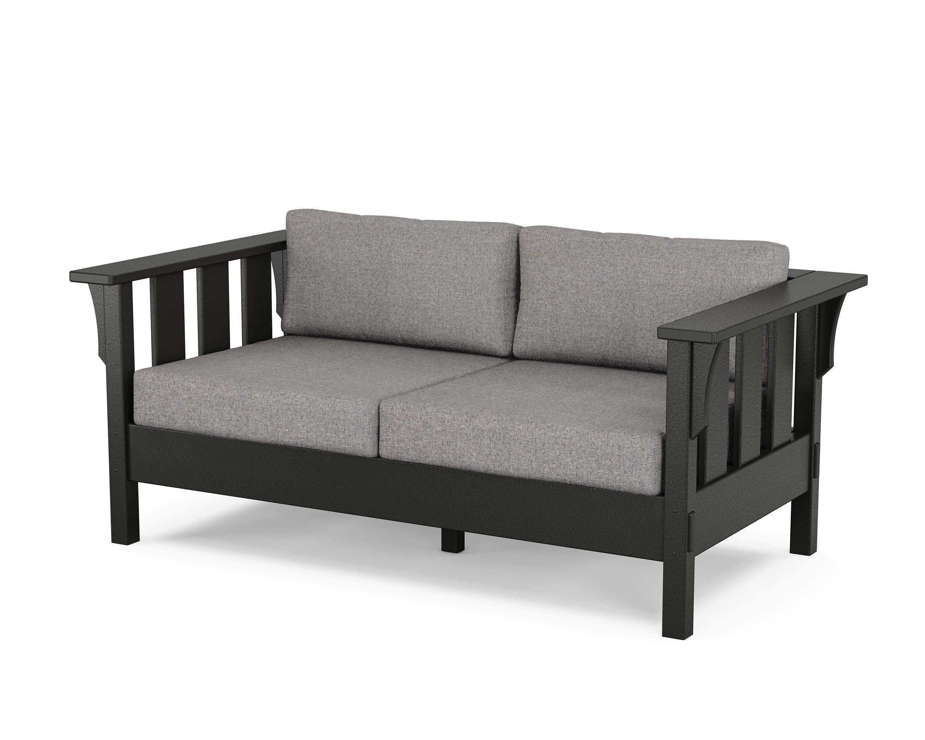 Acadia Deep Seating Loveseat in Black / Grey Mist