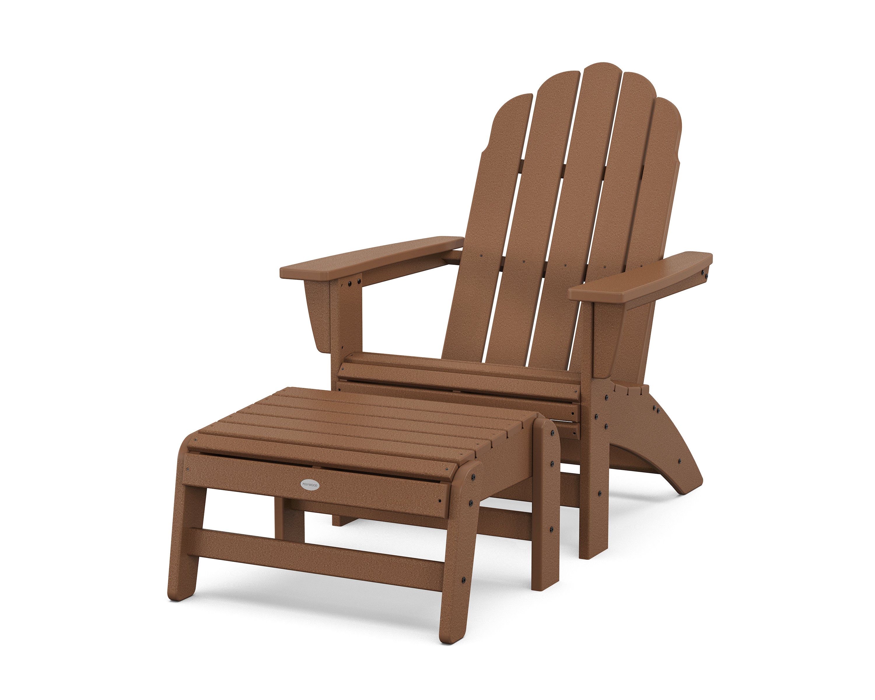 Vineyard Grand Adirondack Chair with Ottoman in Teak