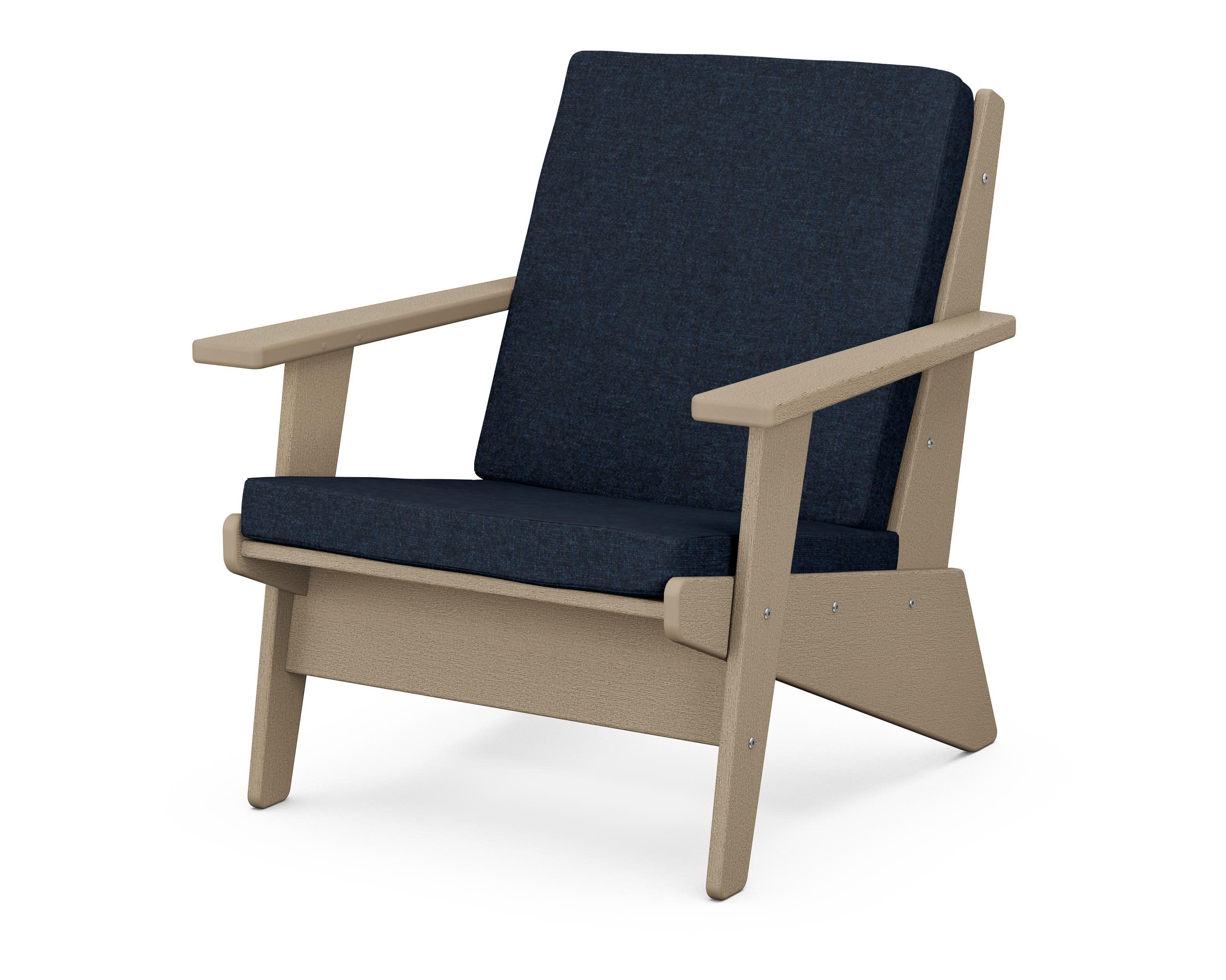 Riviera Modern Lounge Chair in Vintage Sahara / Marine Indigo