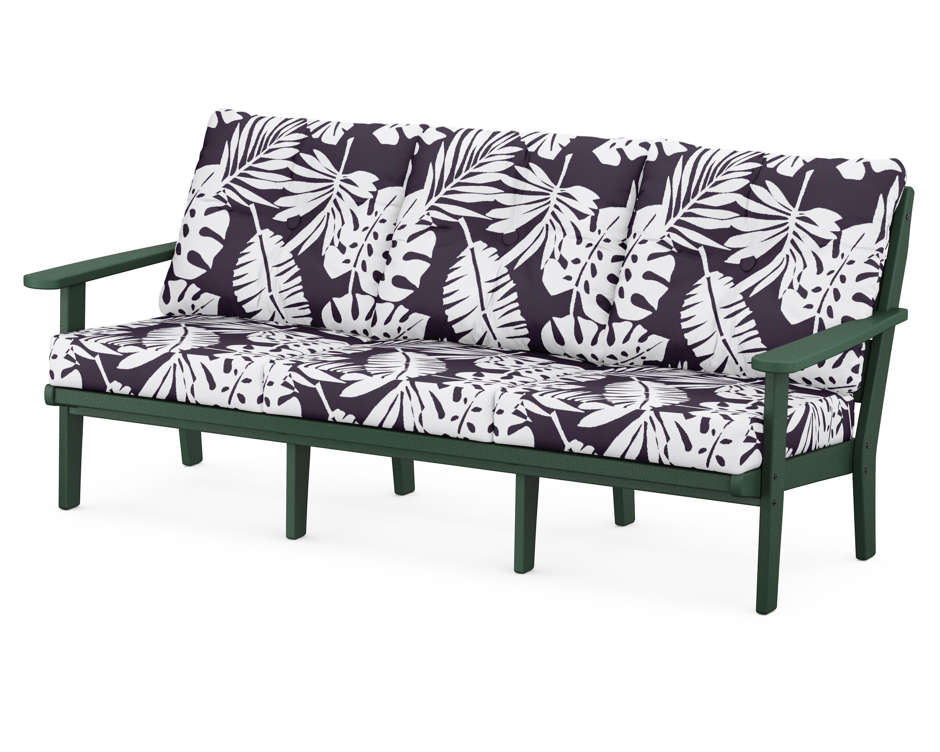 Lakeside Deep Seating Sofa in Green / Leaf Navy