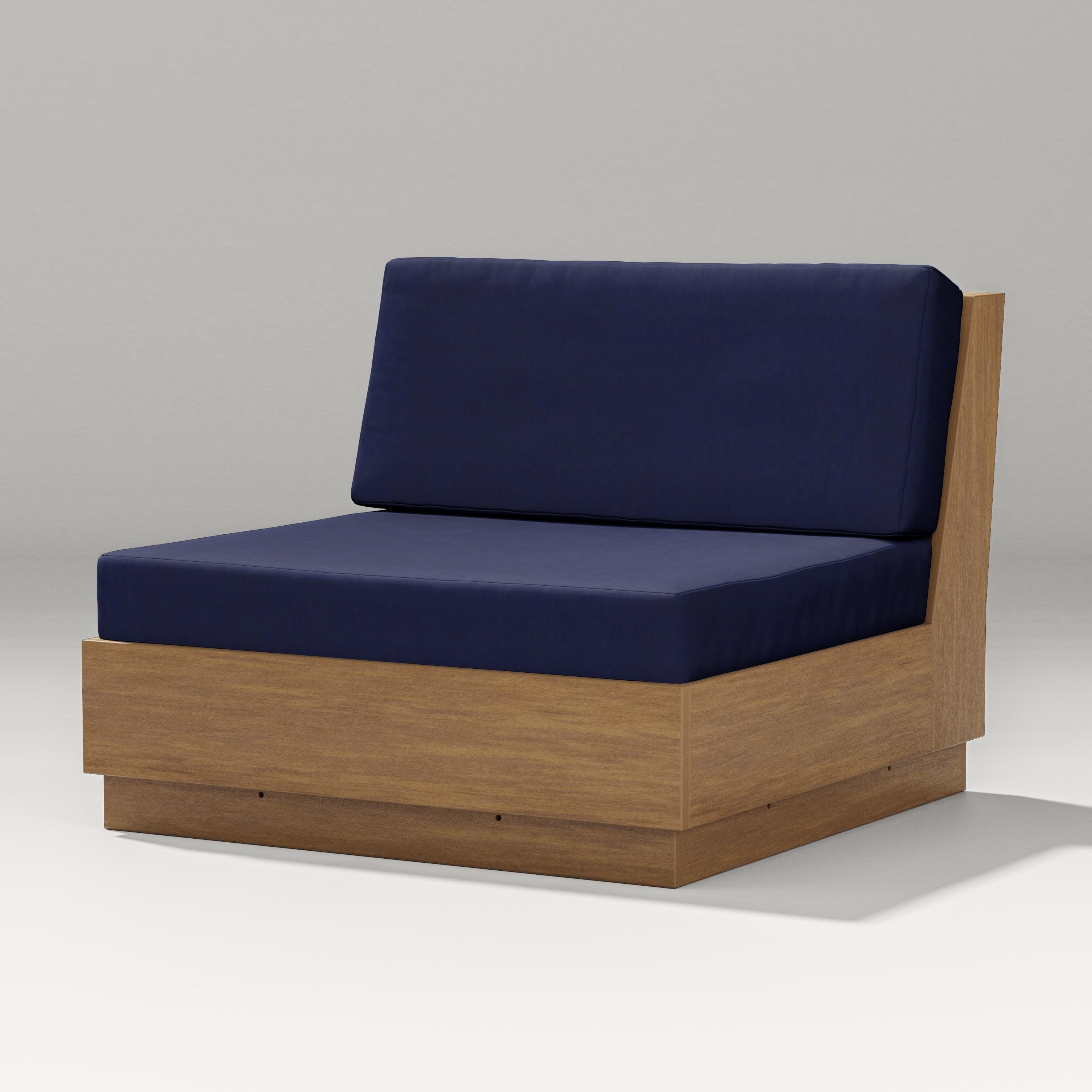 Elevate Modular Armless Chair in Natural / Navy