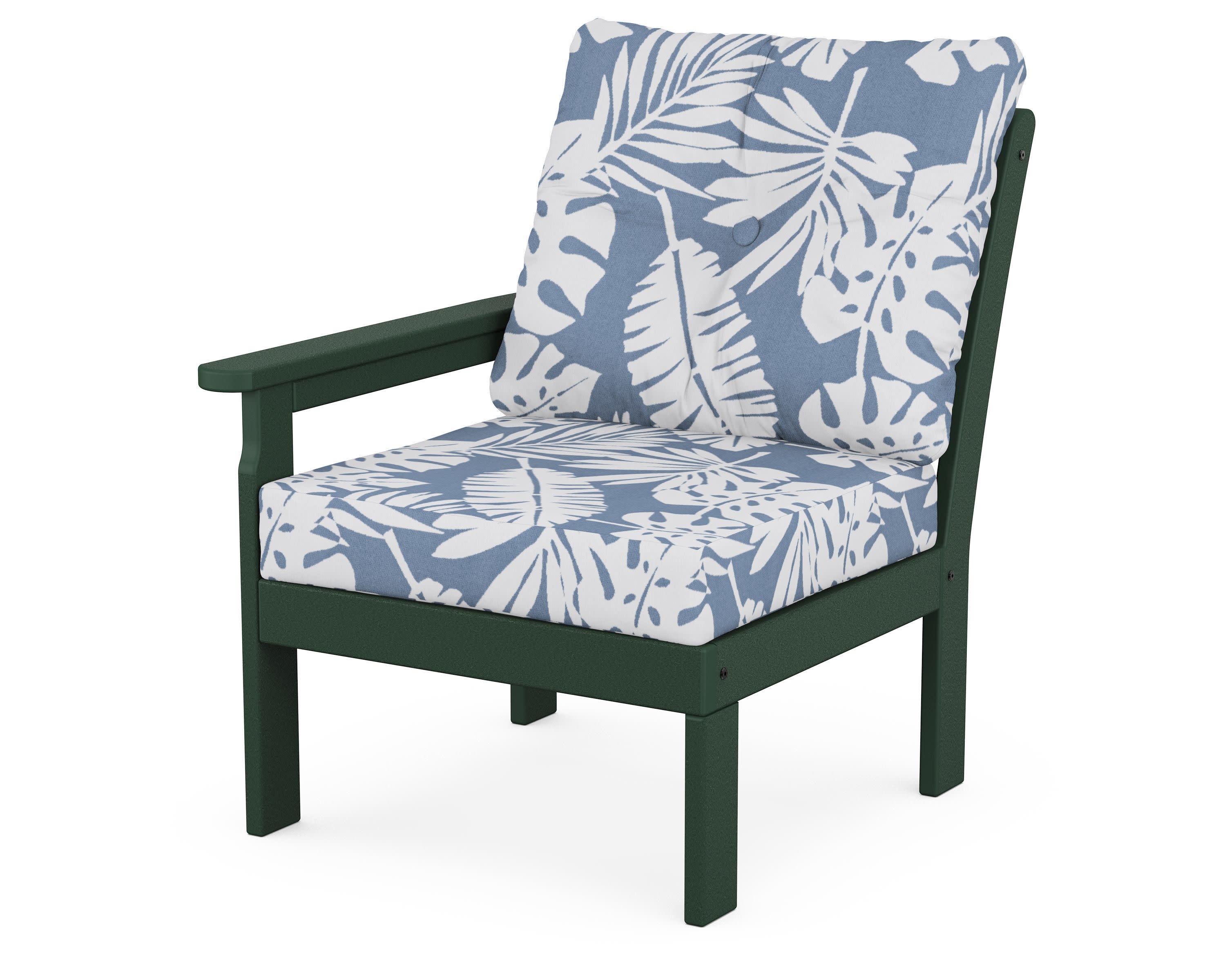 Vineyard Modular Left Arm Chair in Green / Leaf Sky Blue