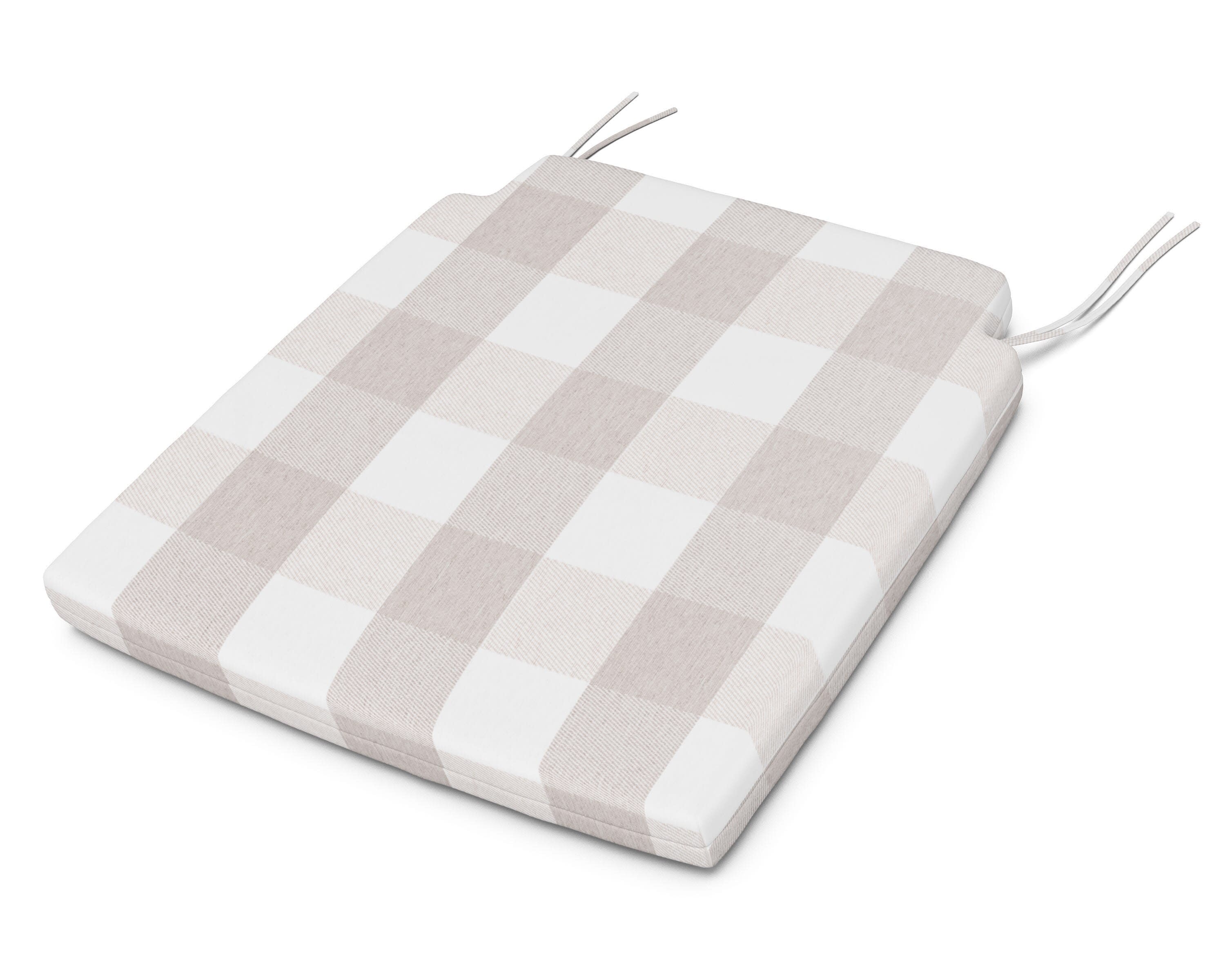 Savannah Dining Seat Pad in Buffalo Plaid Dune Burlap