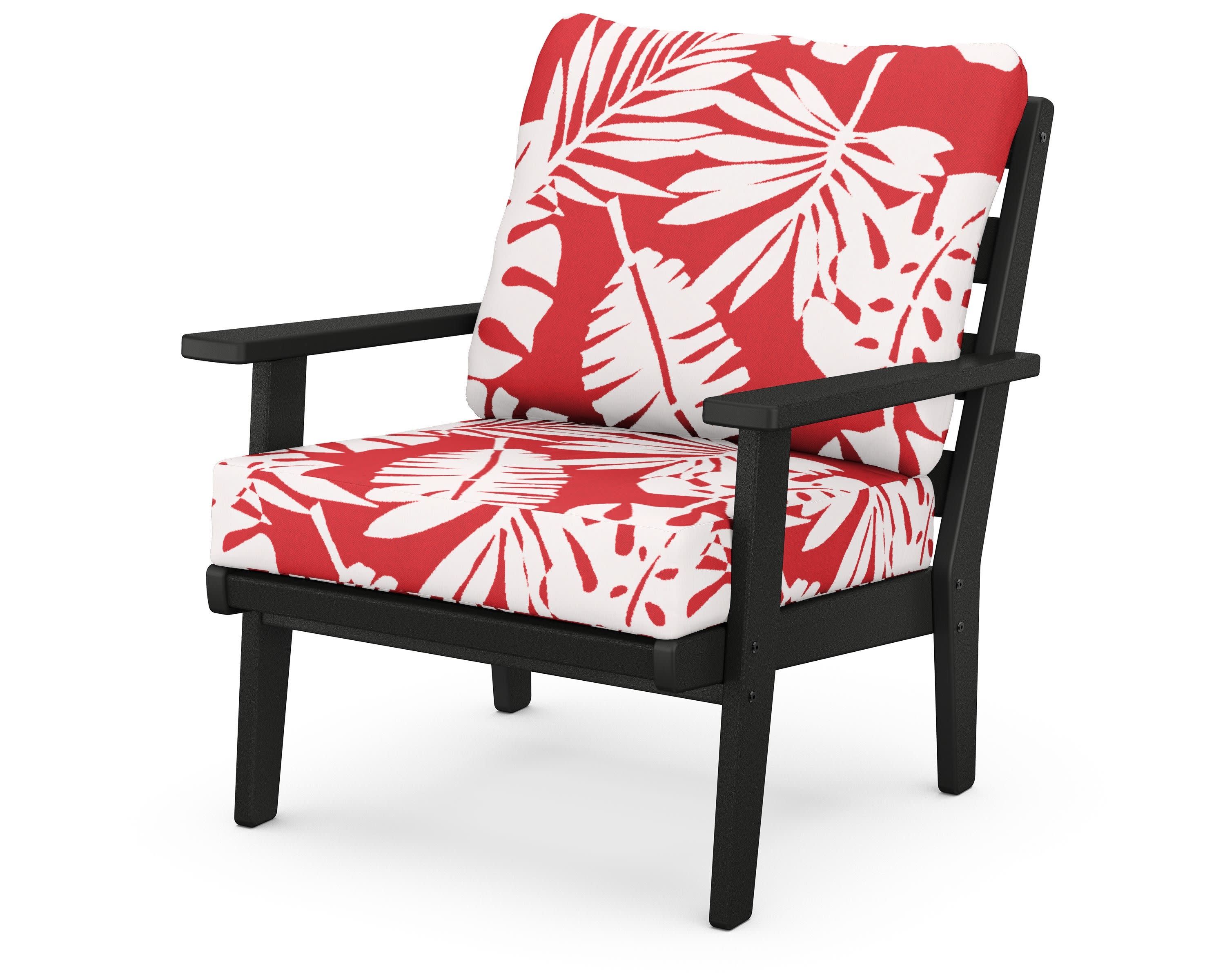 Grant Park Deep Seating Chair in Black / Leaf Crimson