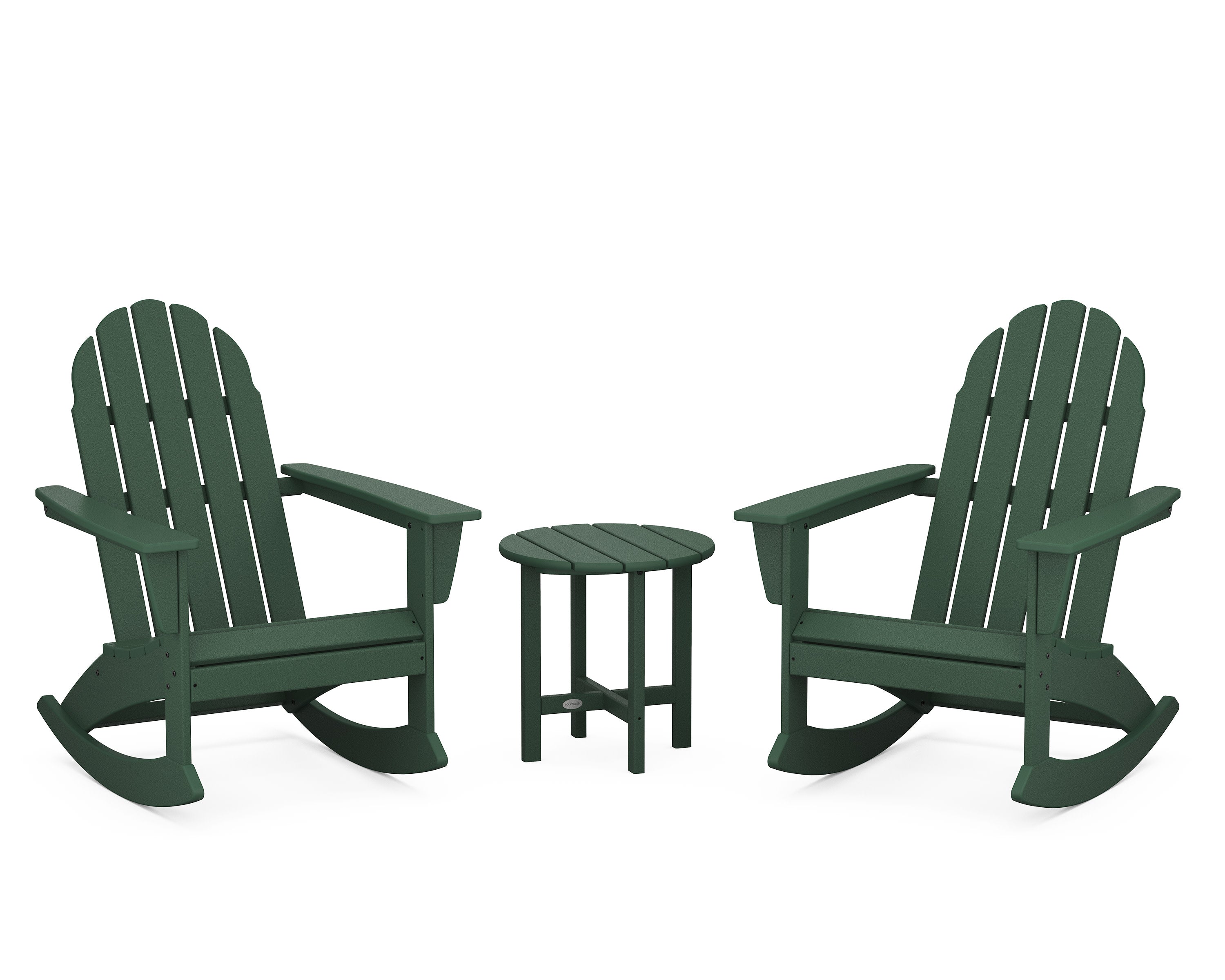 Vineyard 3-Piece Adirondack Rocking Chair Set in Green