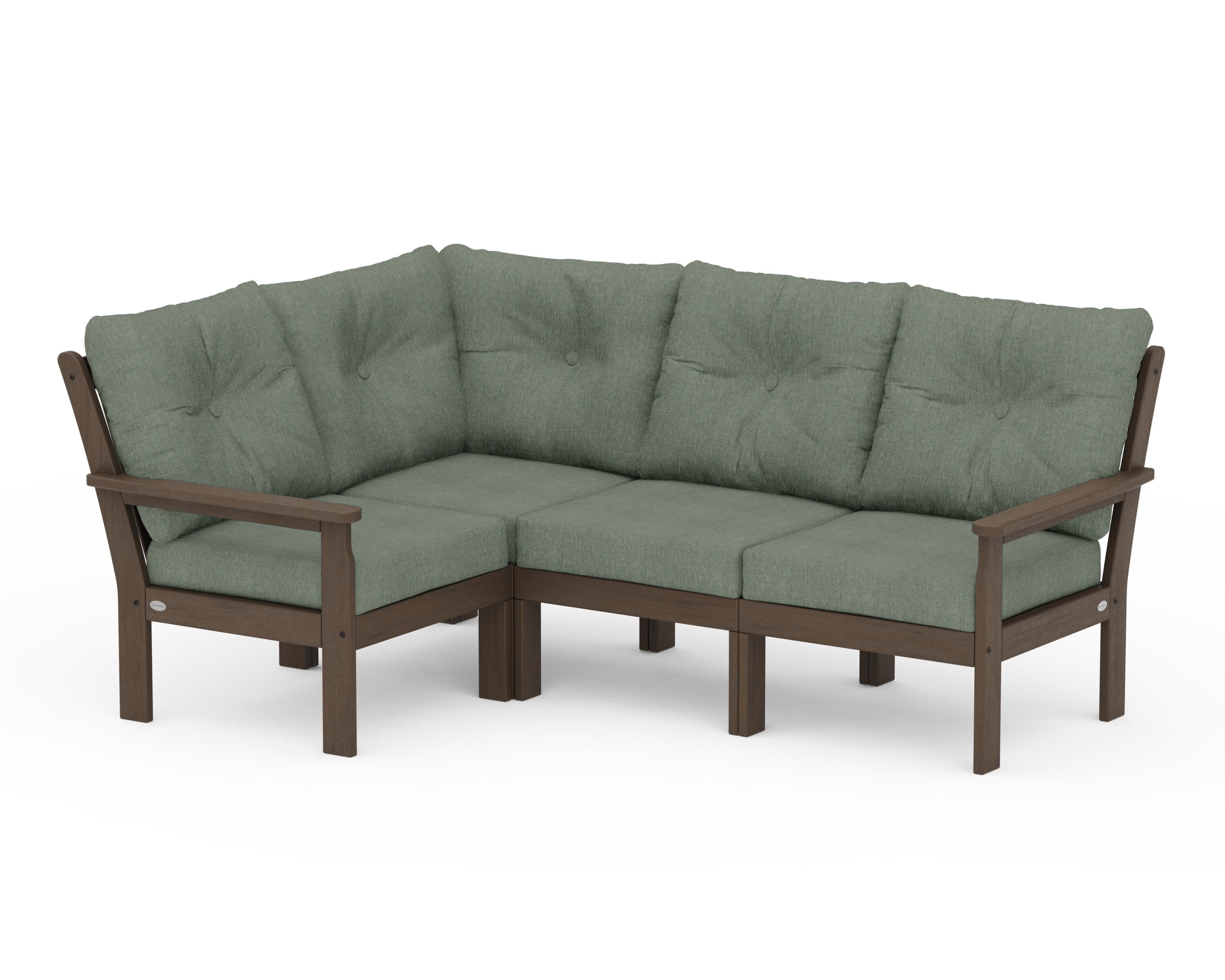 Vineyard 4-Piece Sectional in Kona / Cast Sage