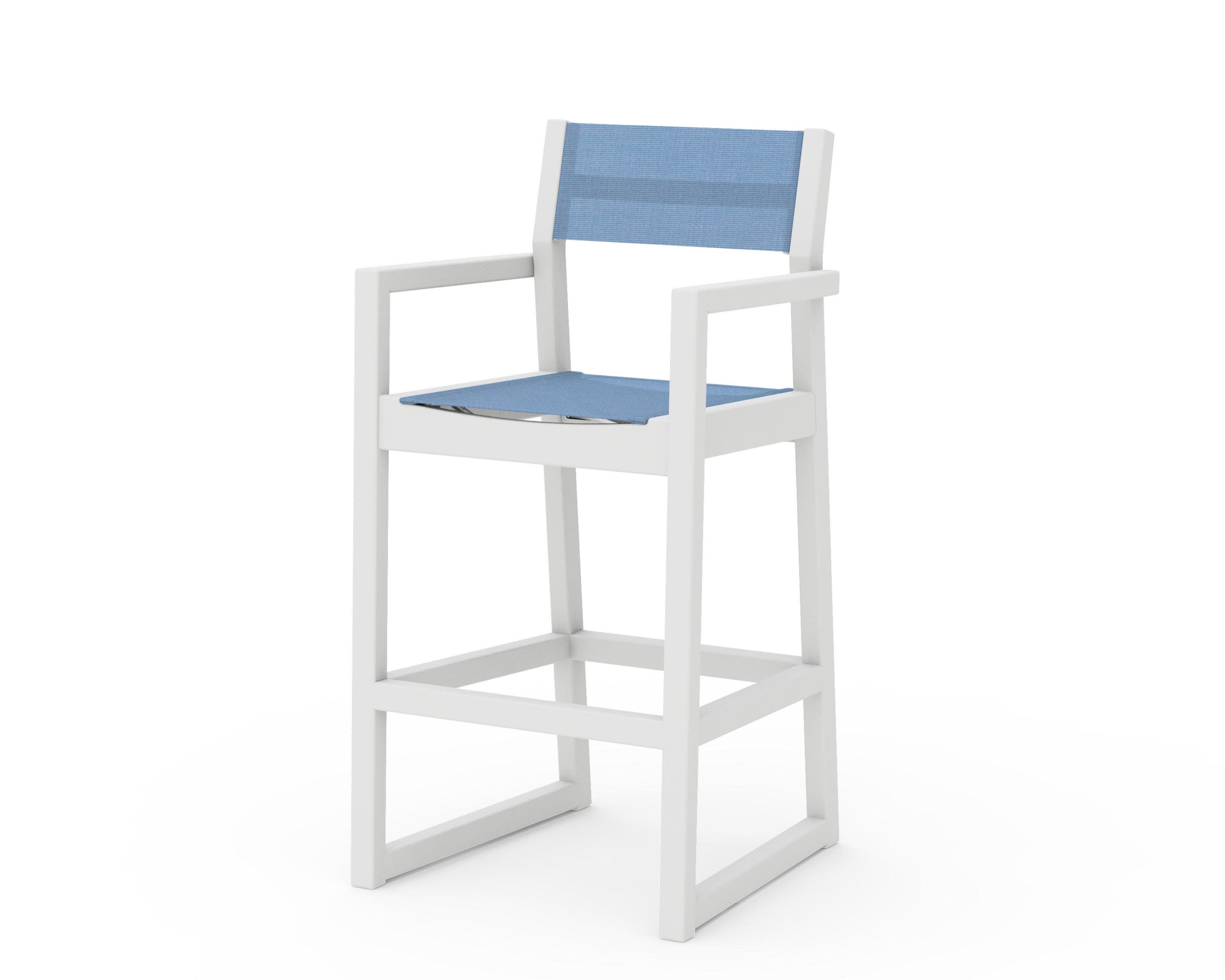 EDGE Sling Bar Arm Chair in White / Poolside Sling